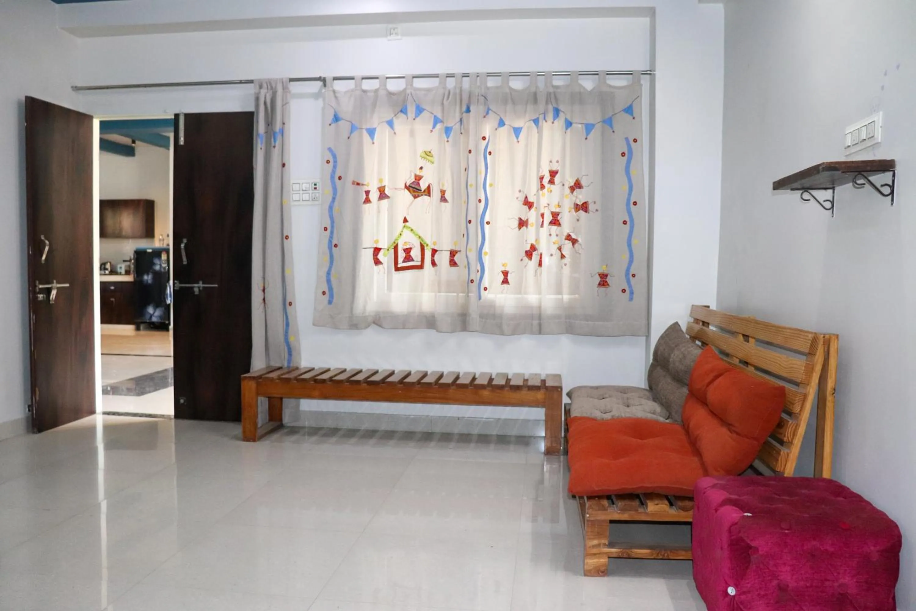 Seating area in Blue Door