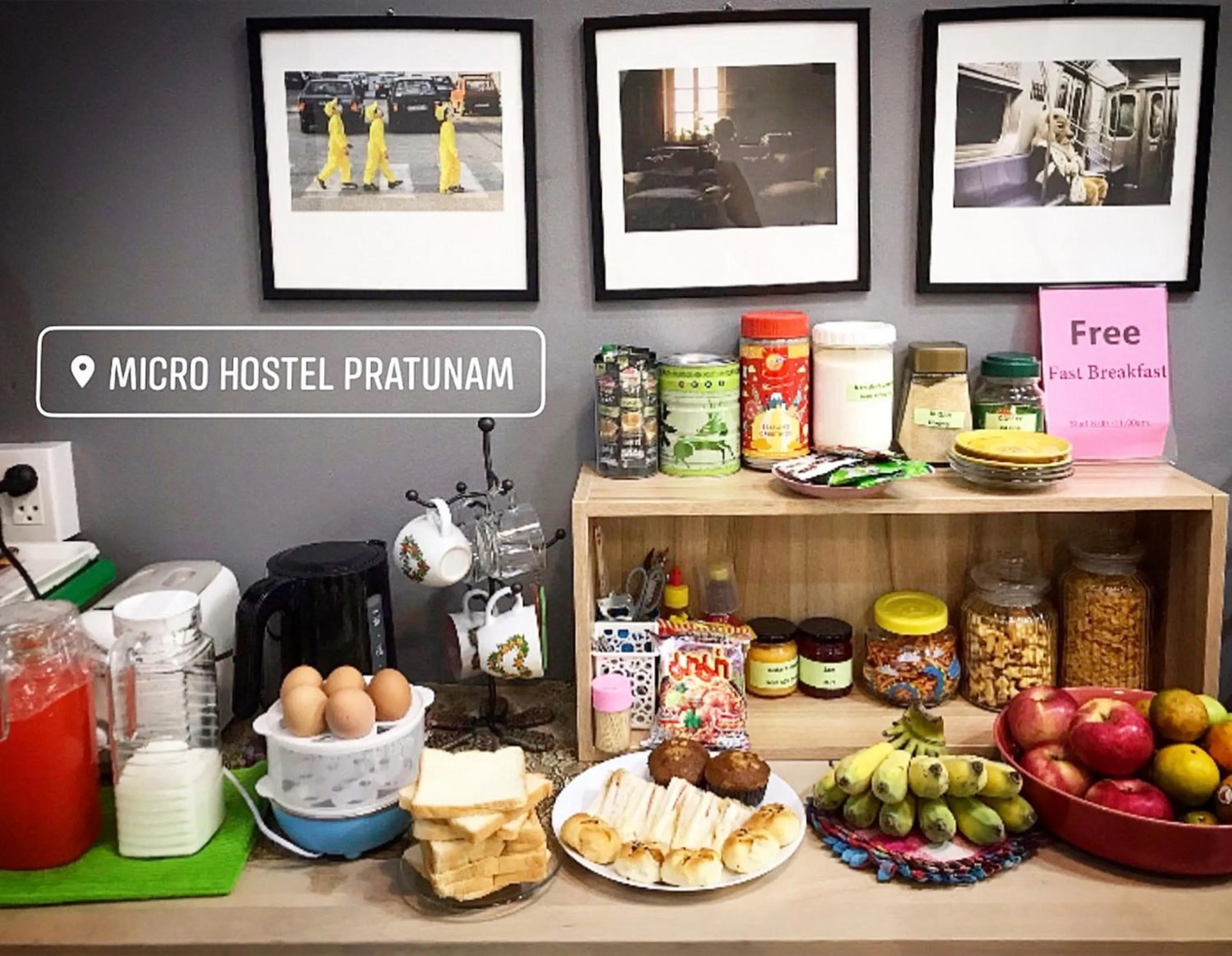 Food and drinks in Micro Hostel