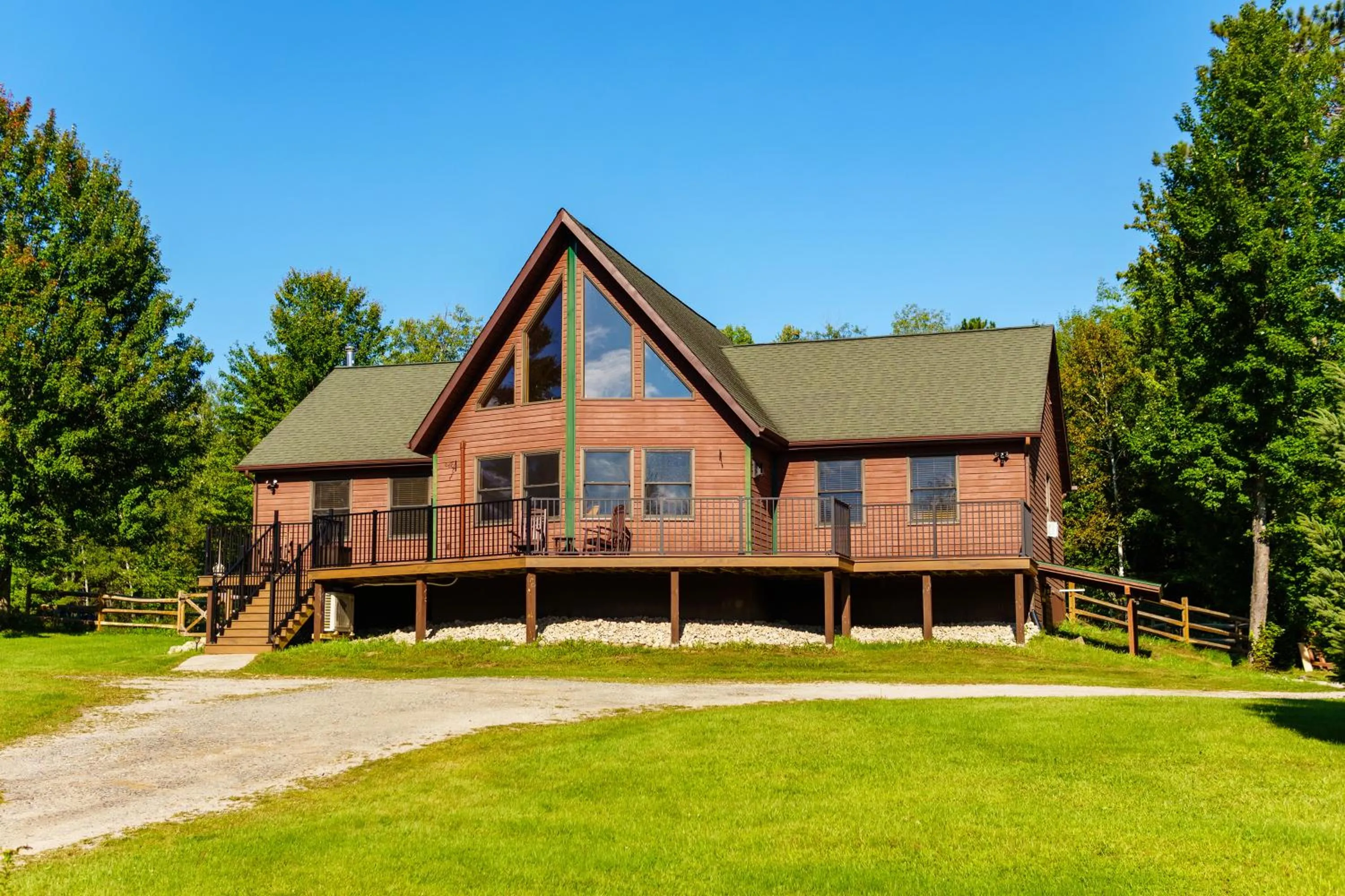 Property building in Adirondack Alpine Cabin with Hot Tub, Near Whiteface, Lake Placid, Game Rm, Fenced Yard, Views