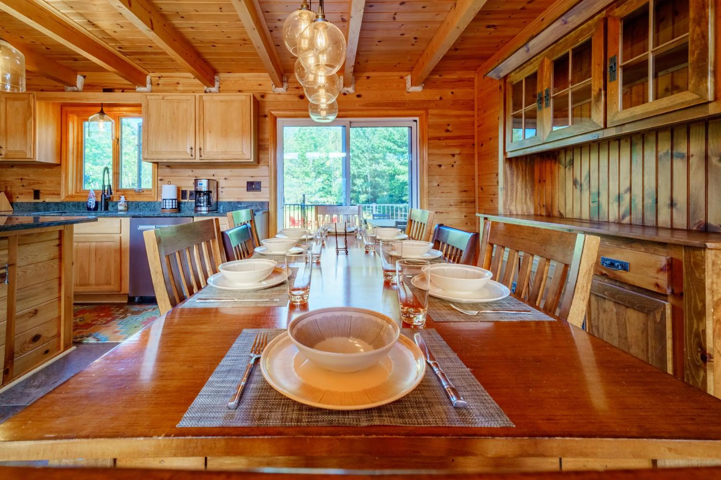 Dining area in Adirondack Alpine Cabin with Hot Tub, Near Whiteface, Lake Placid, Game Rm, Fenced Yard, Views