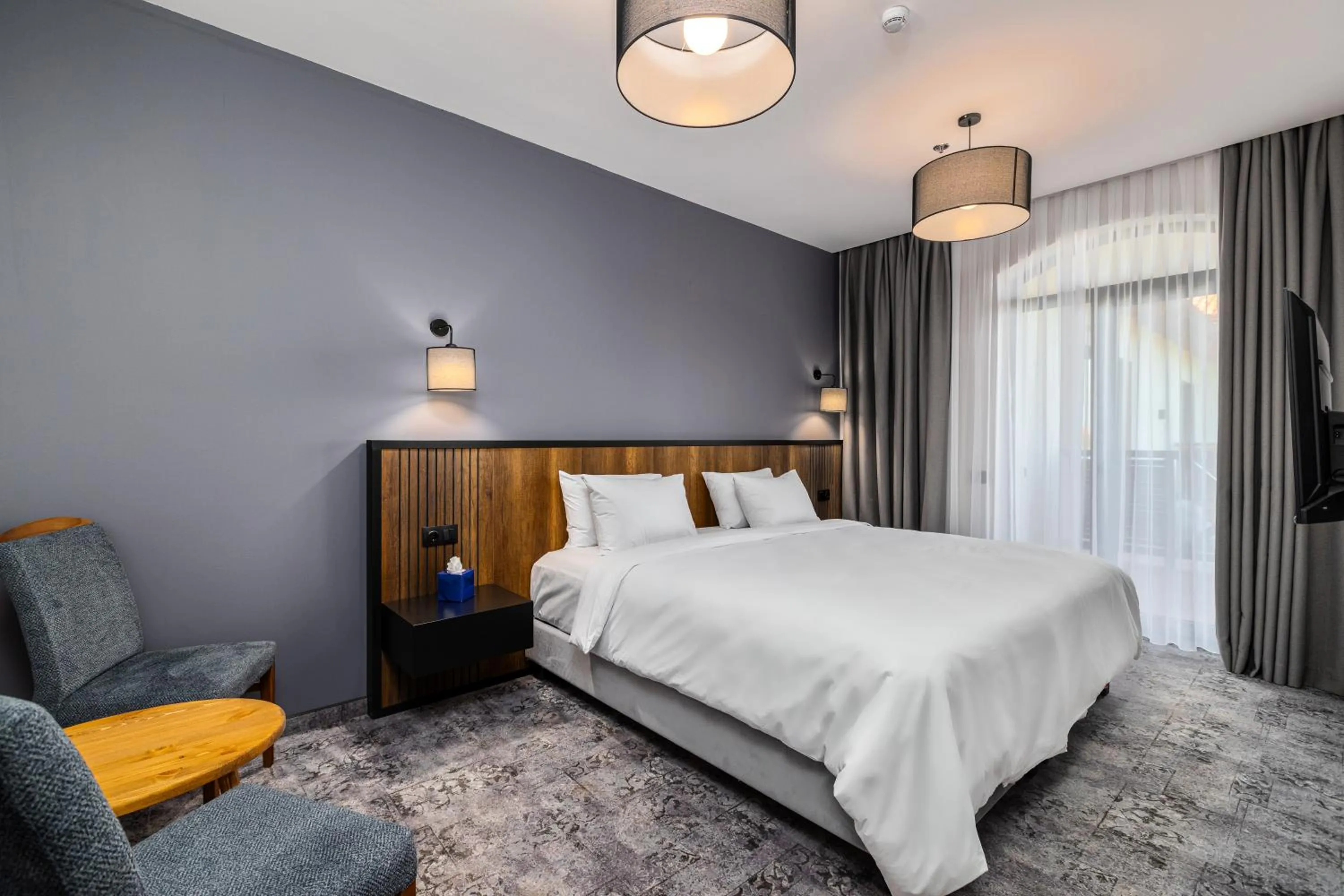 Bed in Hotel Qvevrebi