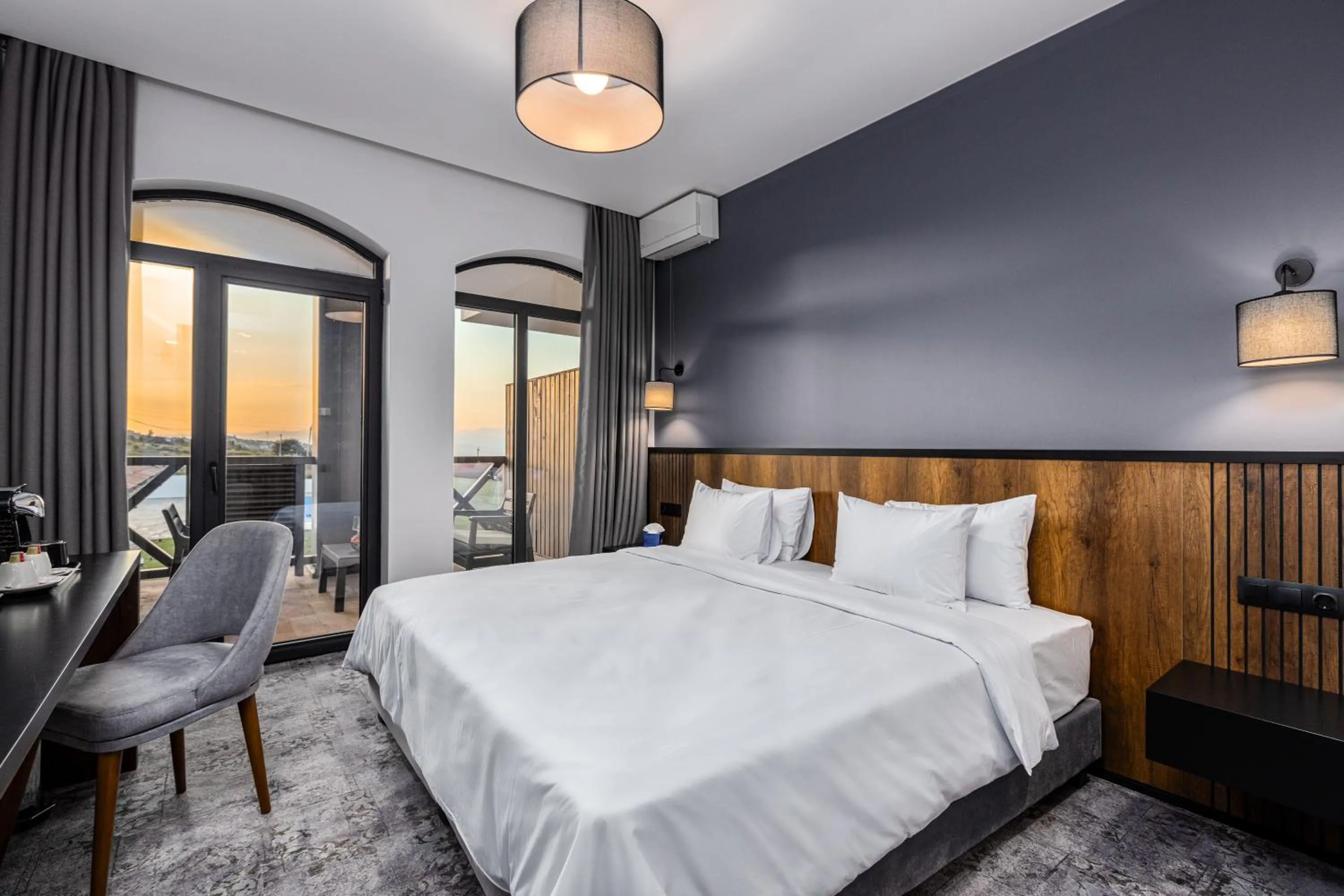 Bed in Hotel Qvevrebi