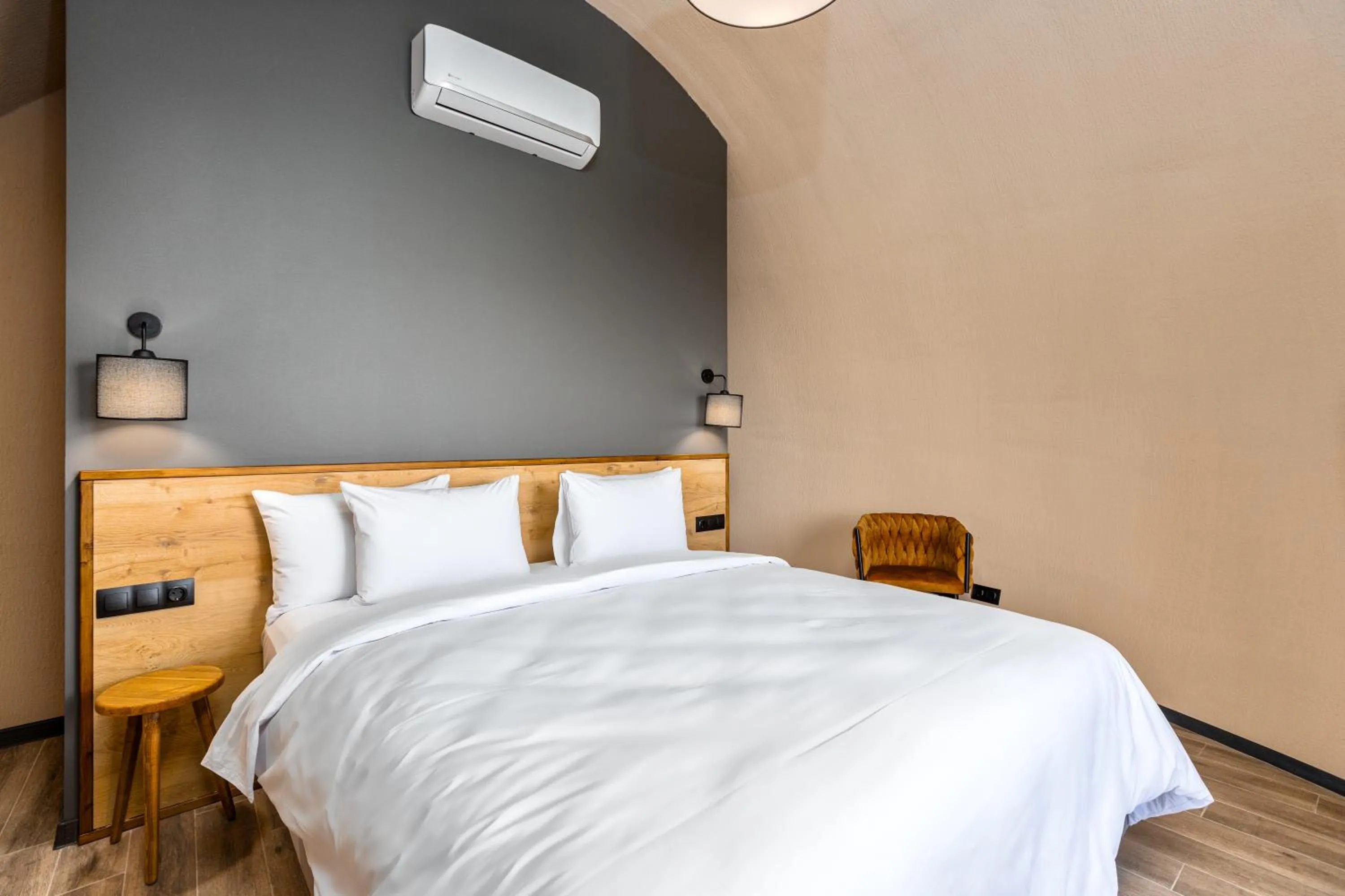 Bed in Hotel Qvevrebi