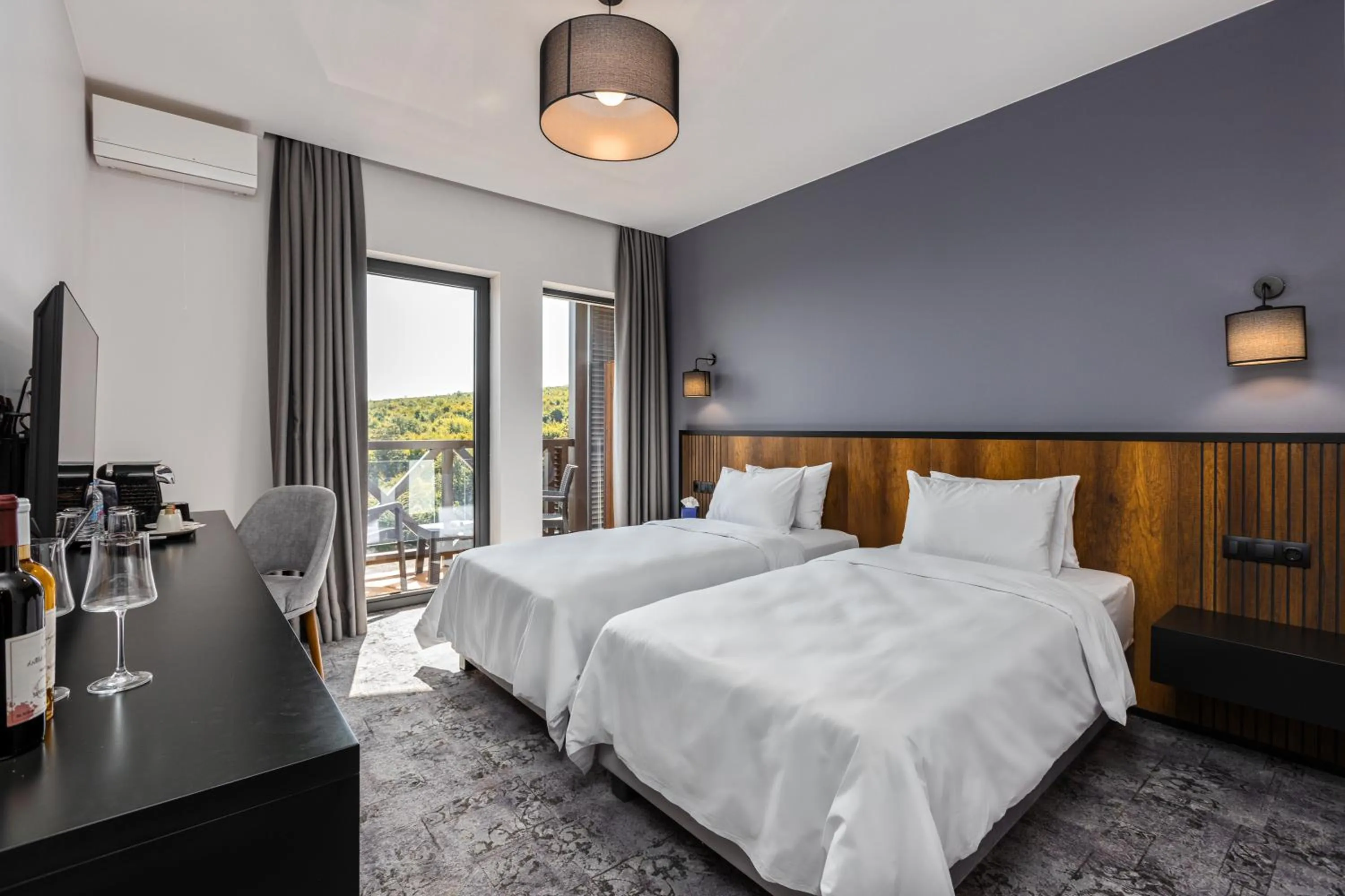 Bed in Hotel Qvevrebi