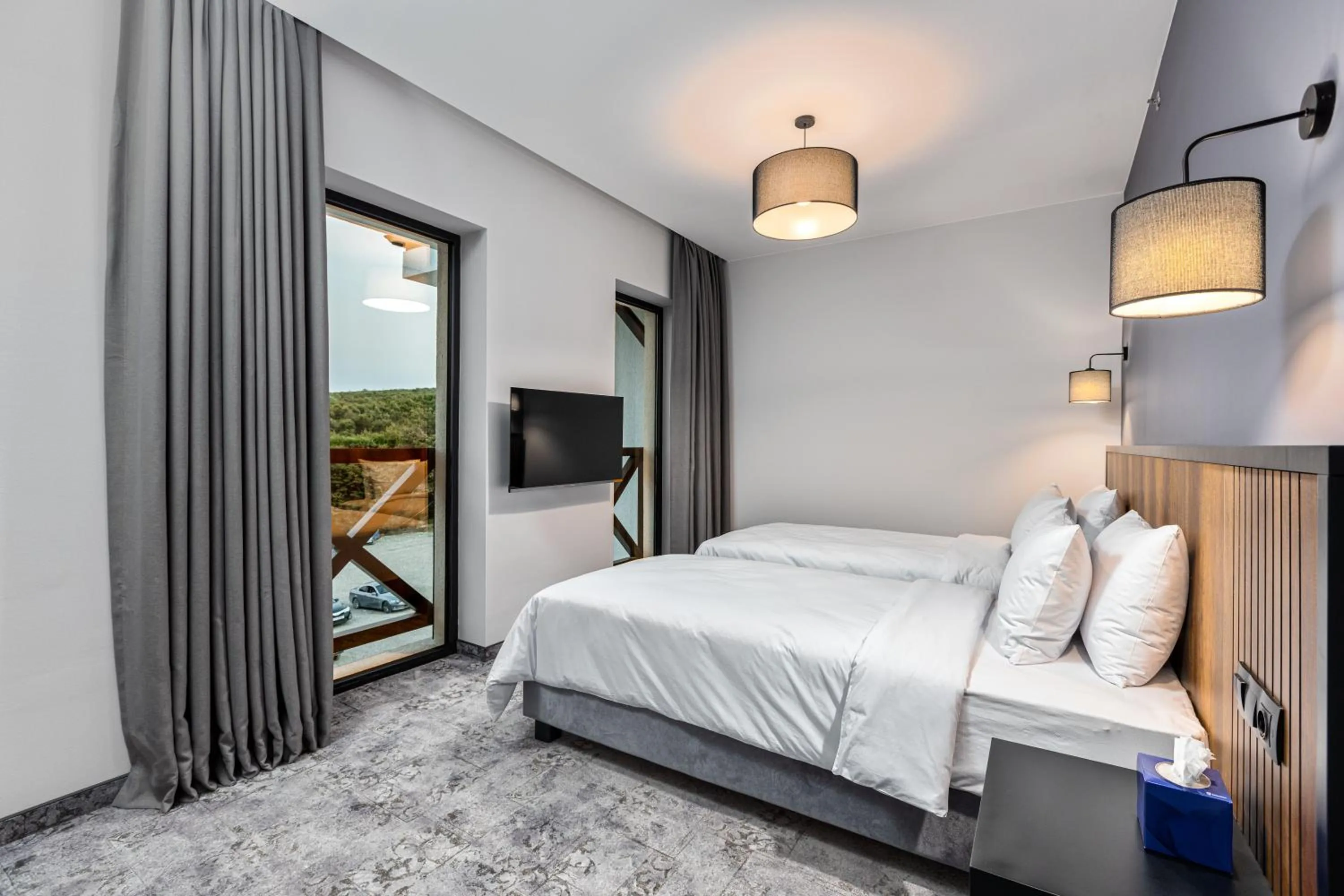 Bed in Hotel Qvevrebi