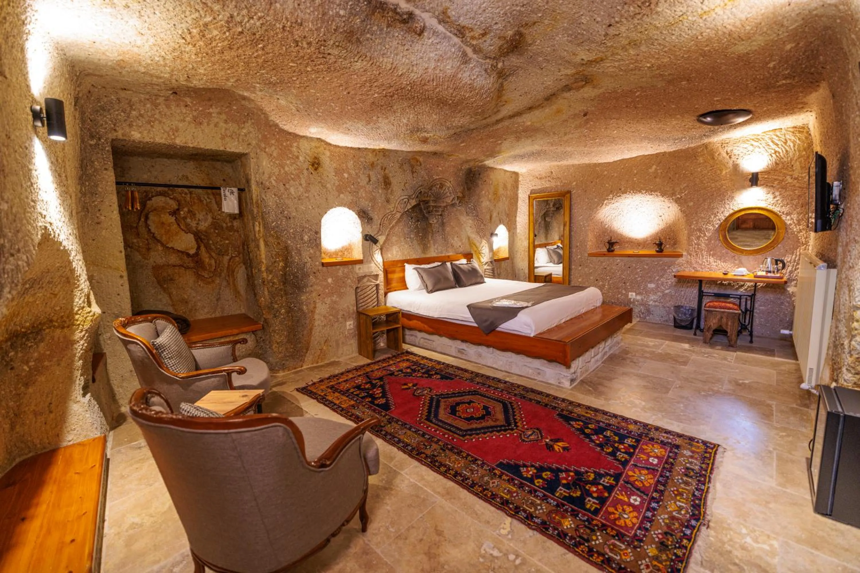 Bed in Canyon Cave Hotel
