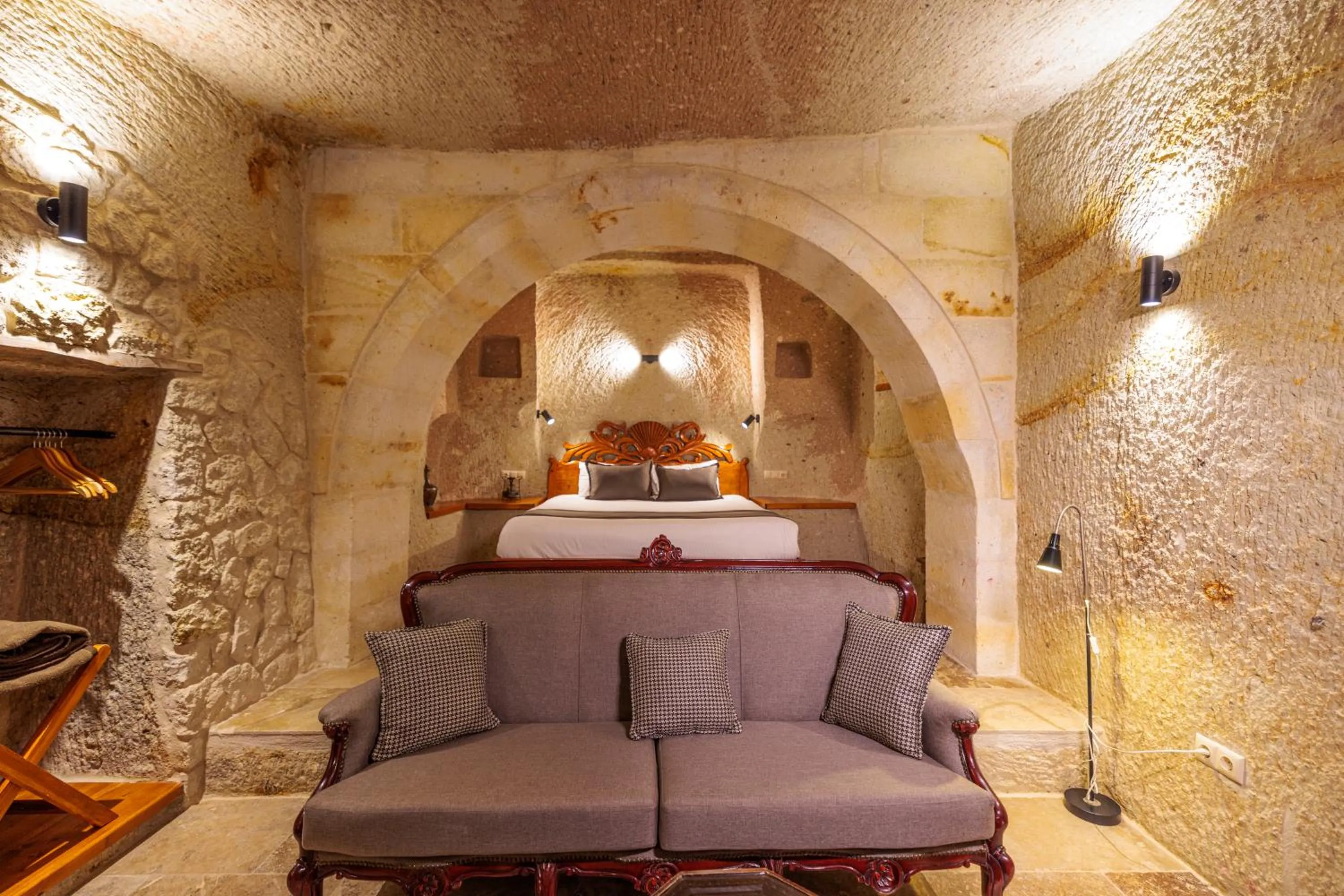 Bed in Canyon Cave Hotel
