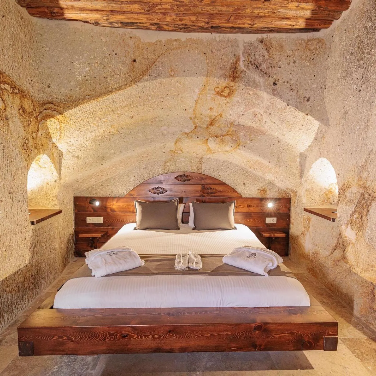 Bed in Canyon Cave Hotel