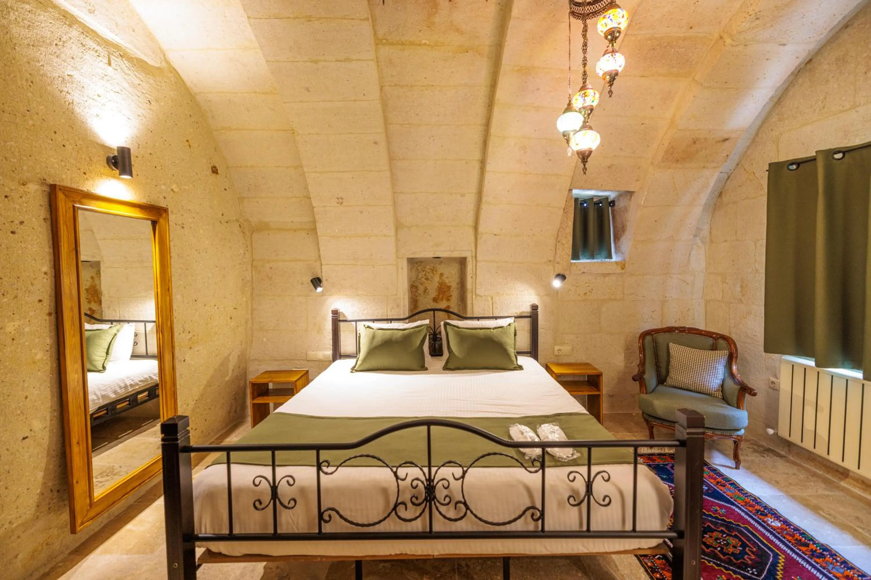 Bed in Canyon Cave Hotel