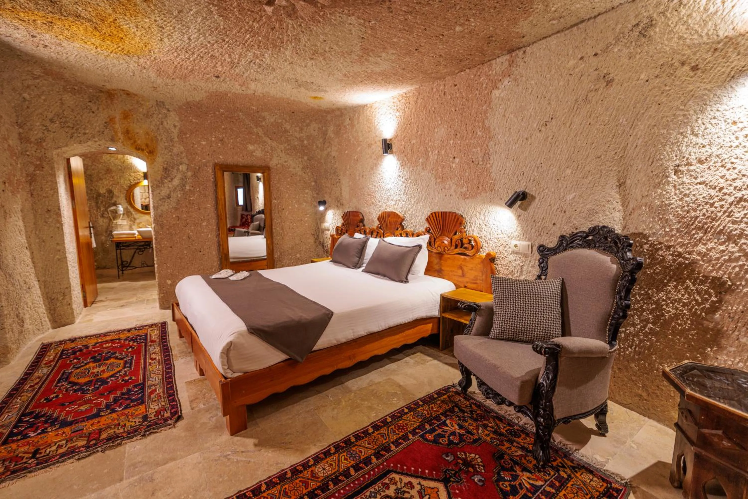 Bed in Canyon Cave Hotel