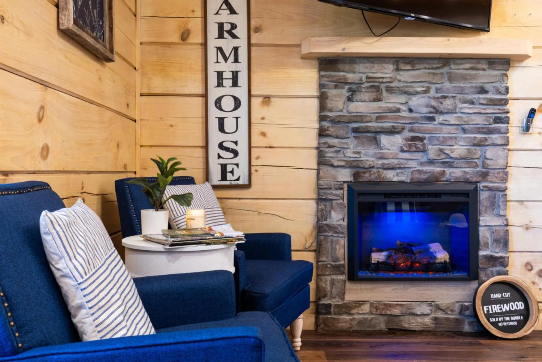 Living room in Enchanted Forest Hideaway by Ghosal Luxury Lodging