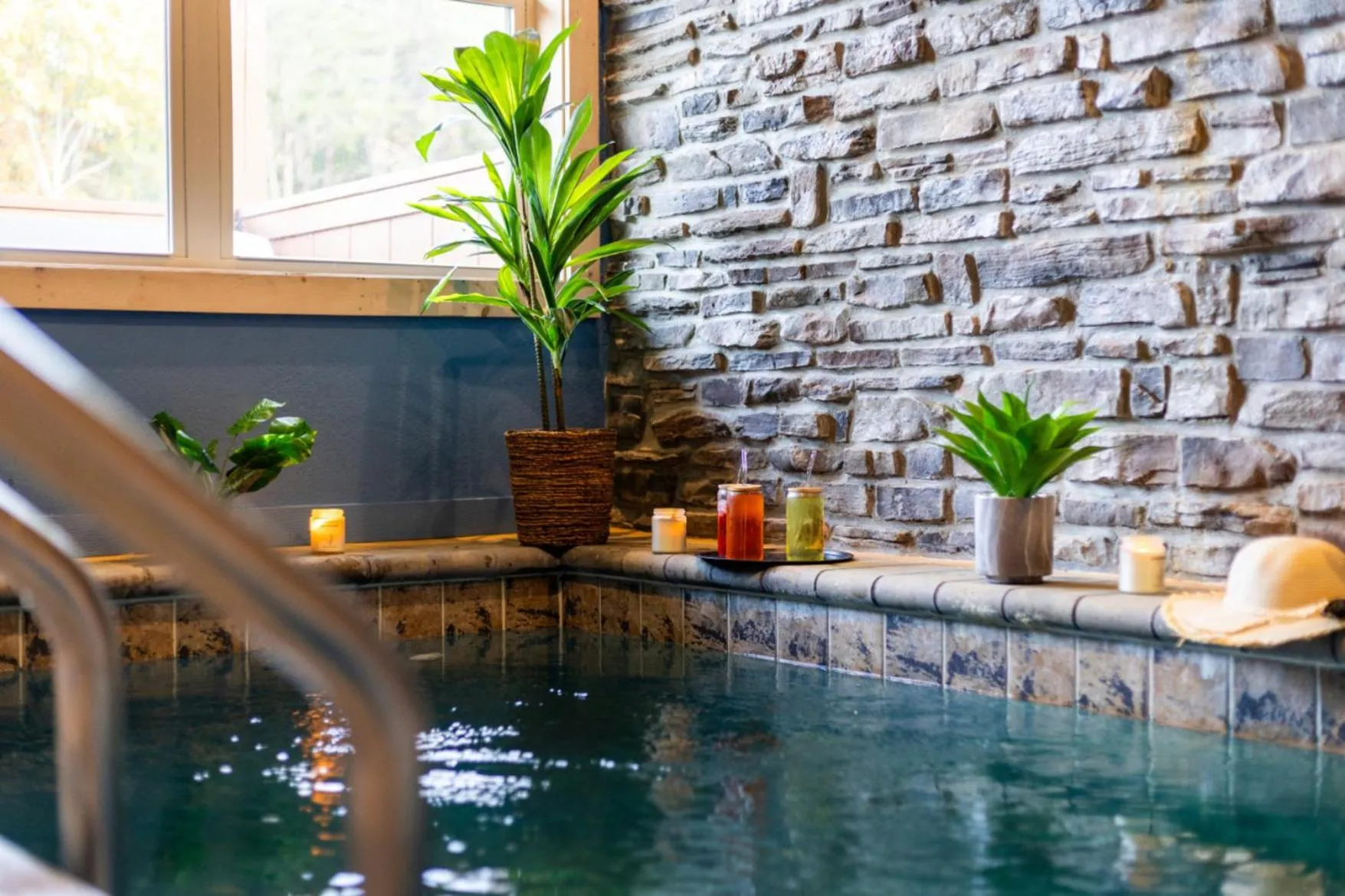 Pool view in Enchanted Forest Hideaway by Ghosal Luxury Lodging