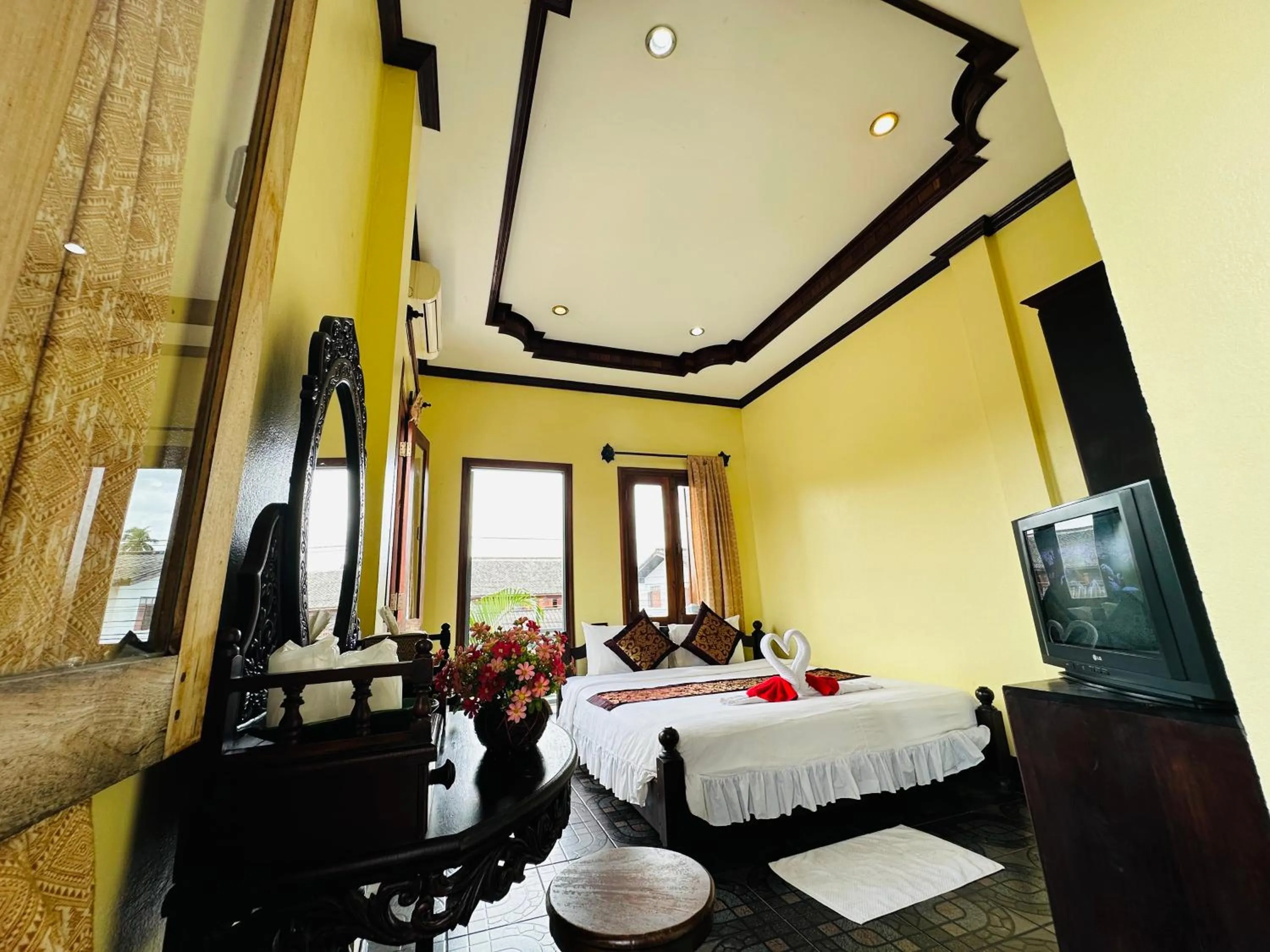 Bed in Visoun Luang Prabang Hotel