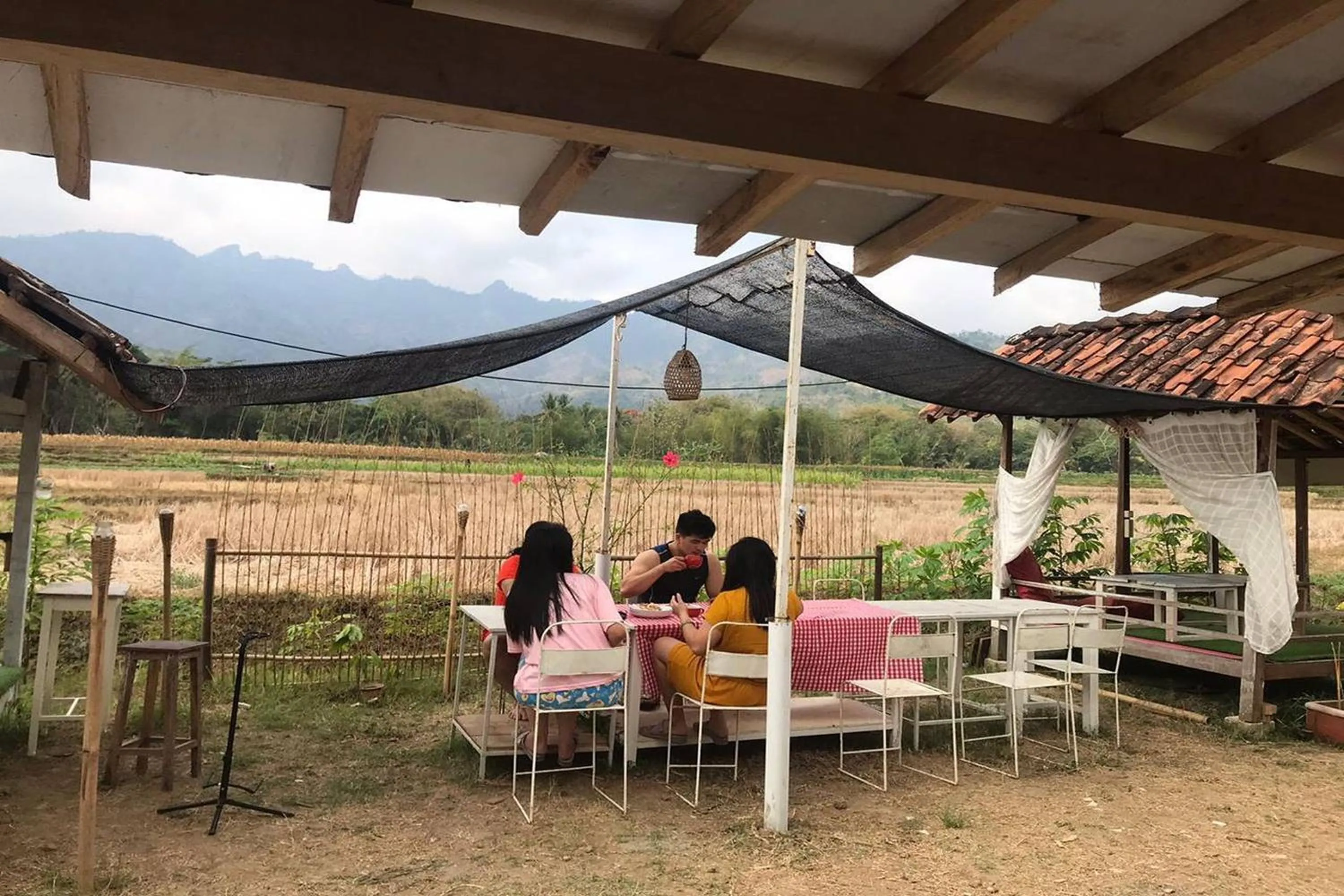 group of guests in Borobudur Luxury Glamping