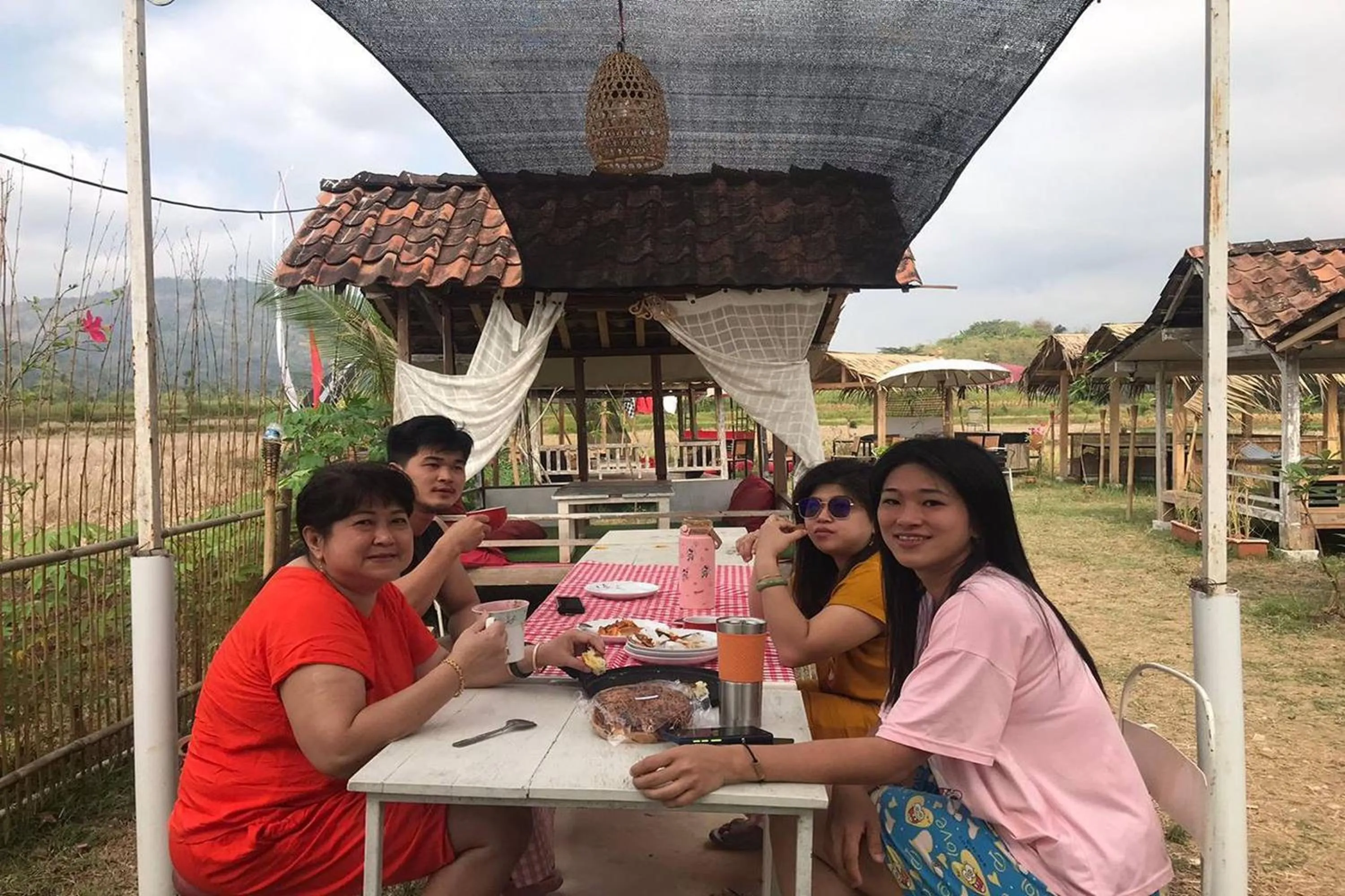 group of guests in Borobudur Luxury Glamping