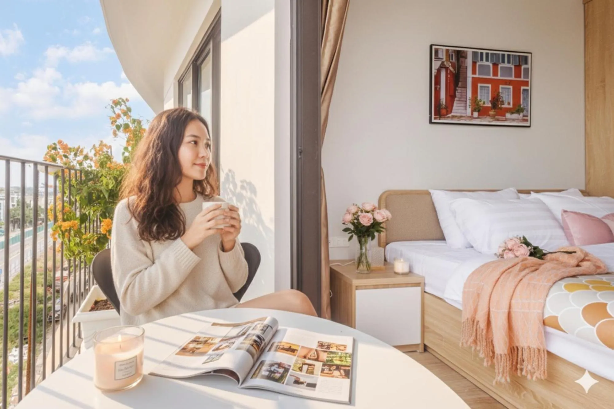 Balcony/Terrace, Bed in Crescendo Urban Stay - STAY 24h