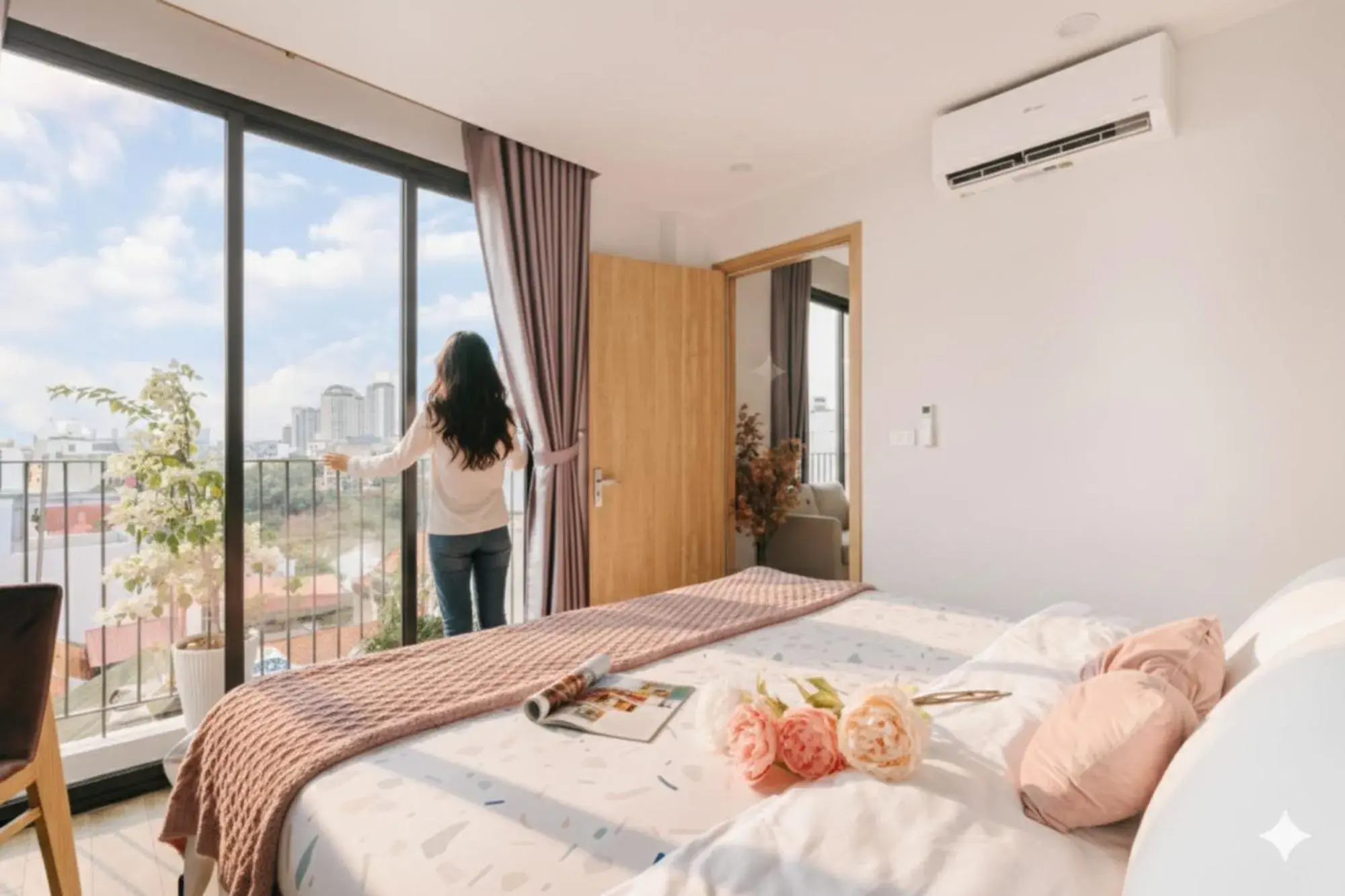 View (from property/room), Bed in Crescendo Urban Stay - STAY 24h View (from property/room), Bed in Crescendo Urban Stay - STAY 24h