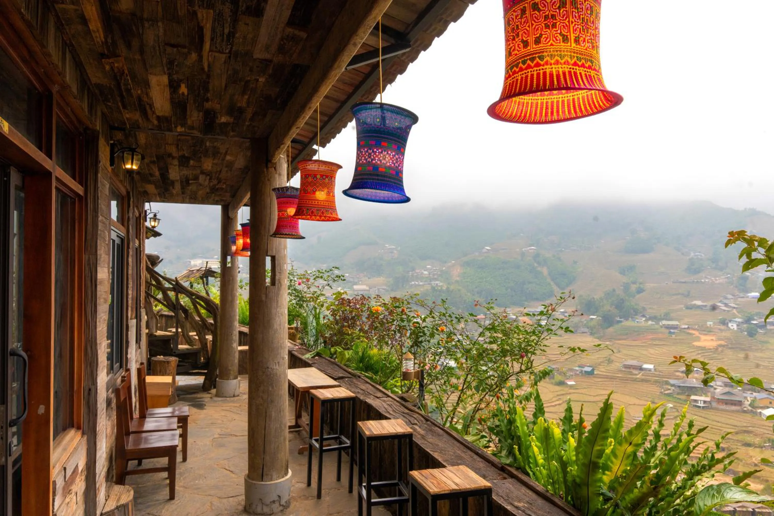 Seating area in Muong Hoa River View Hotel