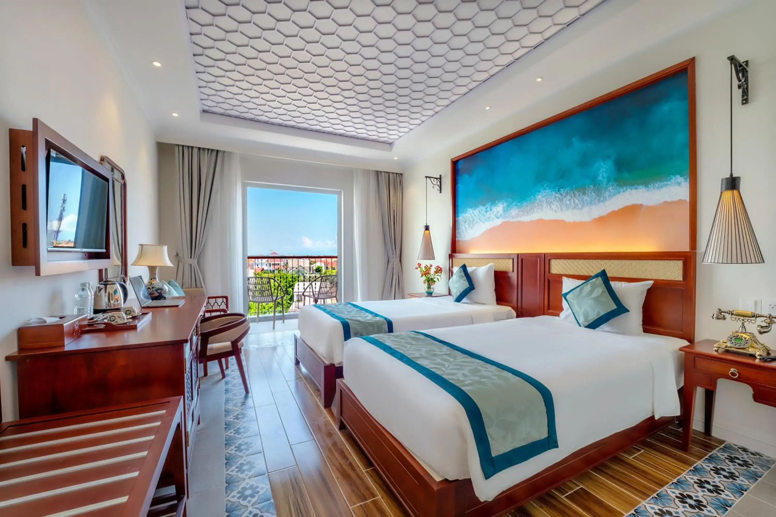 Communal lounge/ TV room, Bed in Amina Lantana Hoi An Hotel & Spa Communal lounge/ TV room, Bed in Amina Lantana Hoi An Hotel & Spa