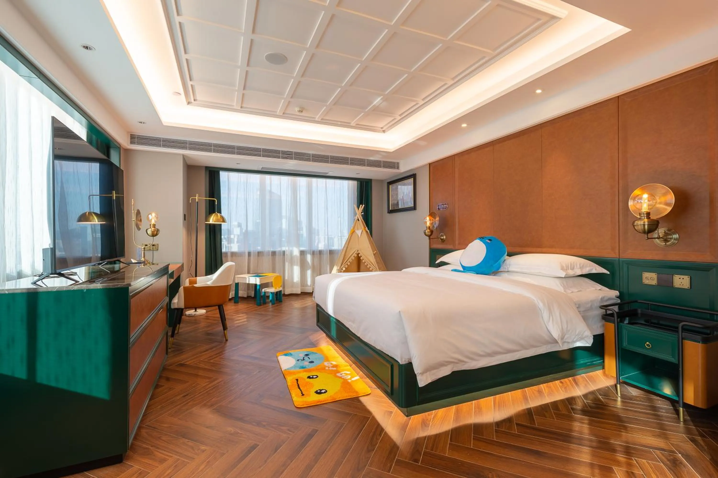 Bed in ELITE International Hotel Taikoo Hui Plaza Gangding Metro Station Branch