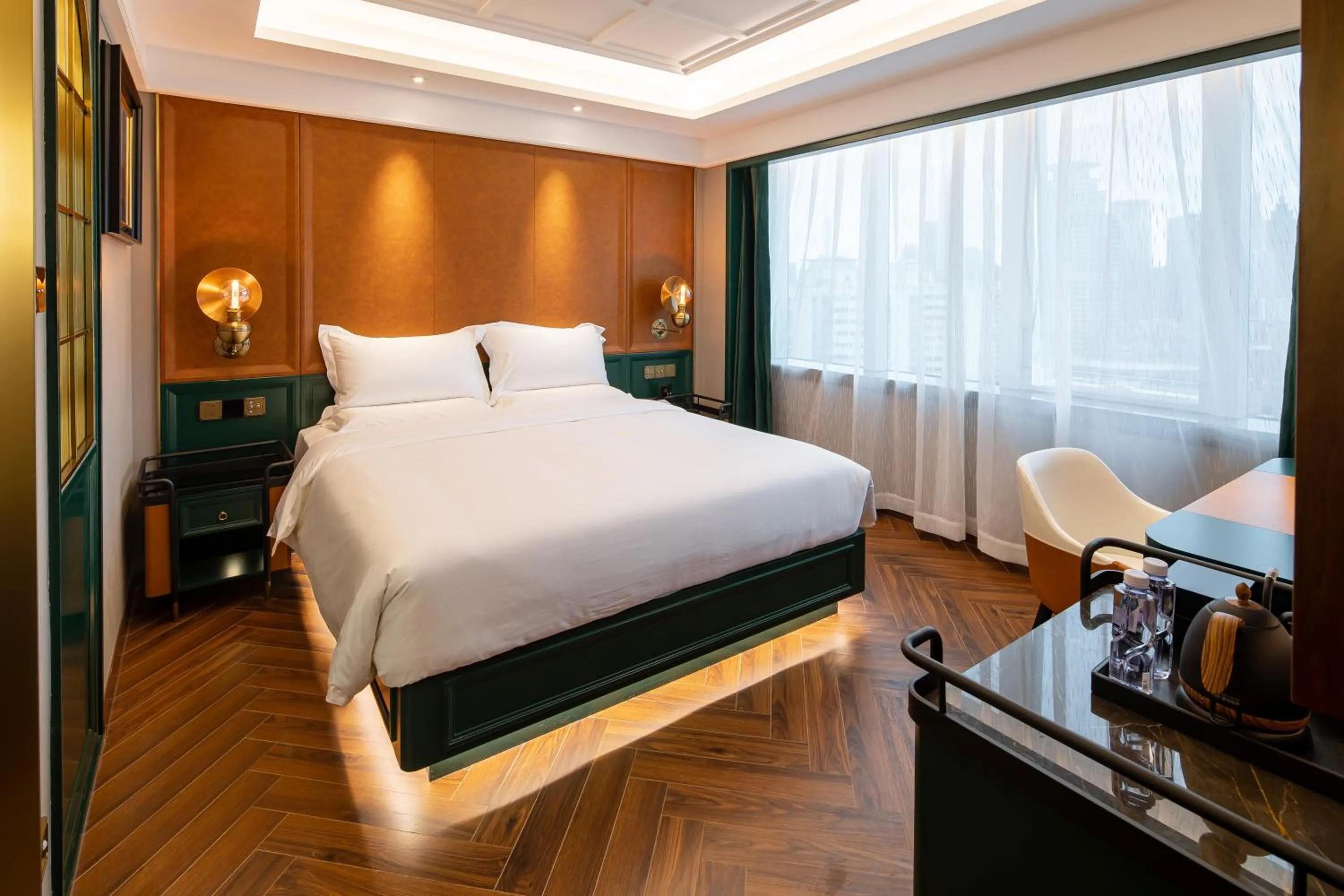 Bed in ELITE International Hotel Taikoo Hui Plaza Gangding Metro Station Branch