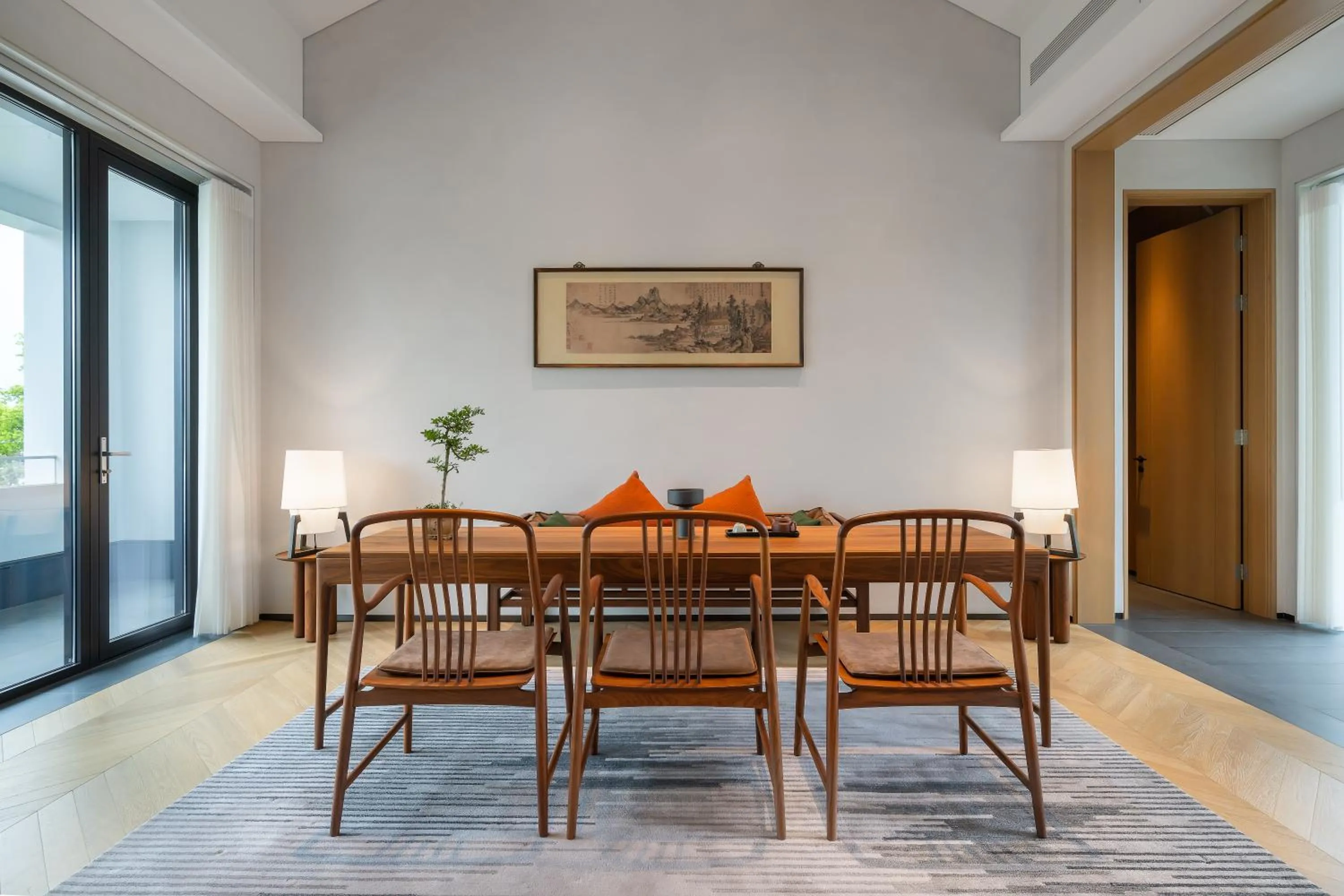 Seating area in POKKEI Hotel Shaoxing