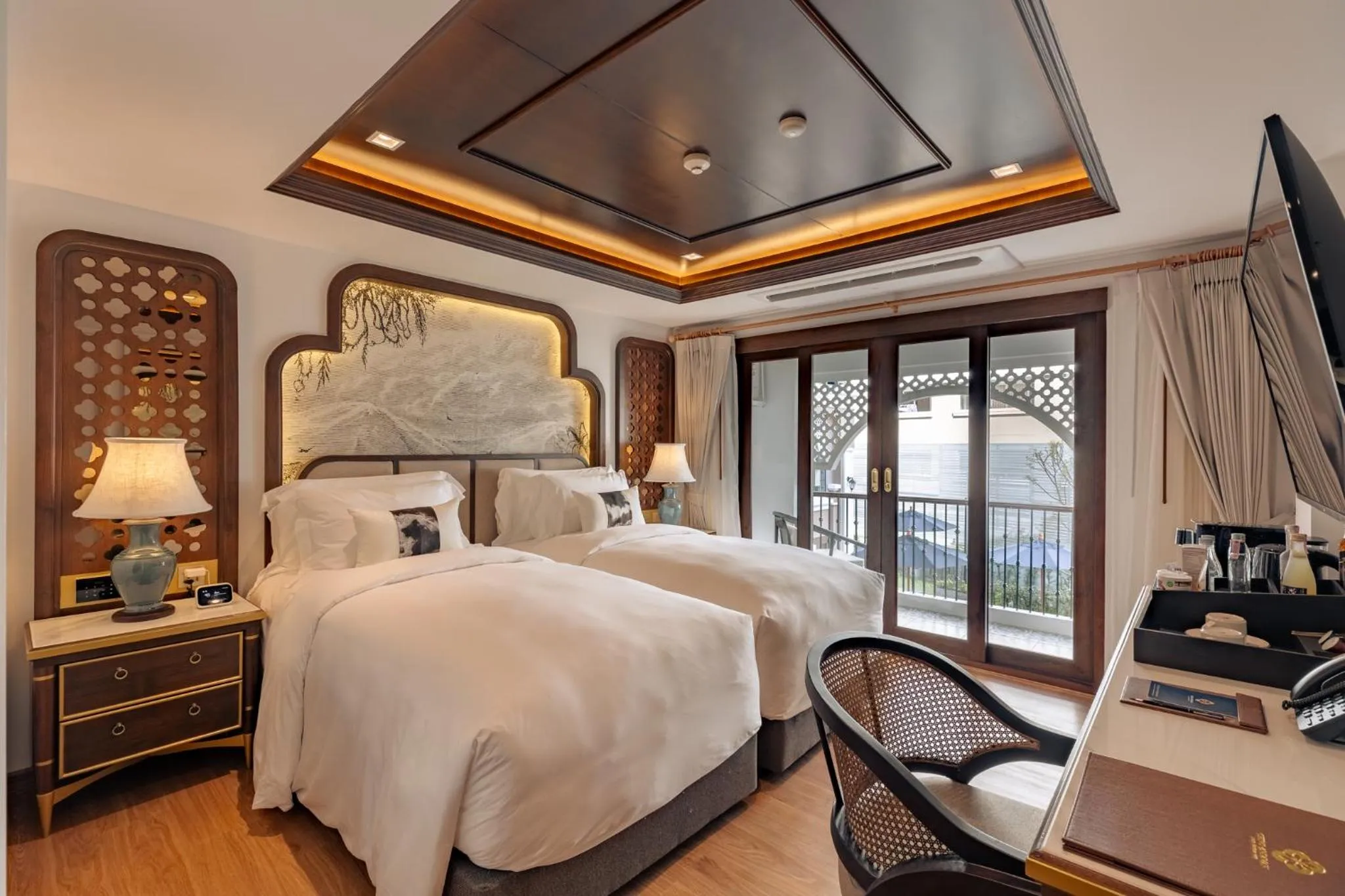 Bed in CHINO@NIMMAN Luxury Boutique Hotel