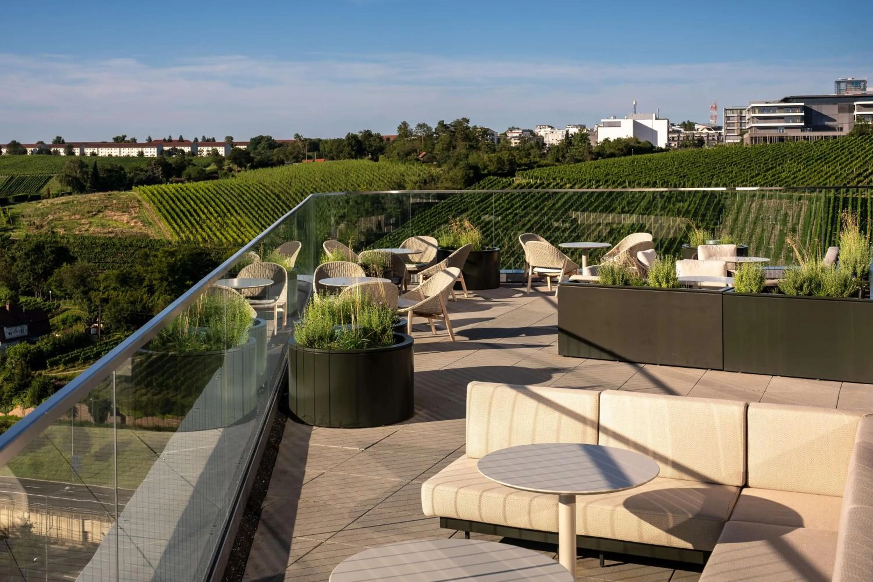 Property building in Radisson Blu Hotel at Porsche Design Tower Stuttgart