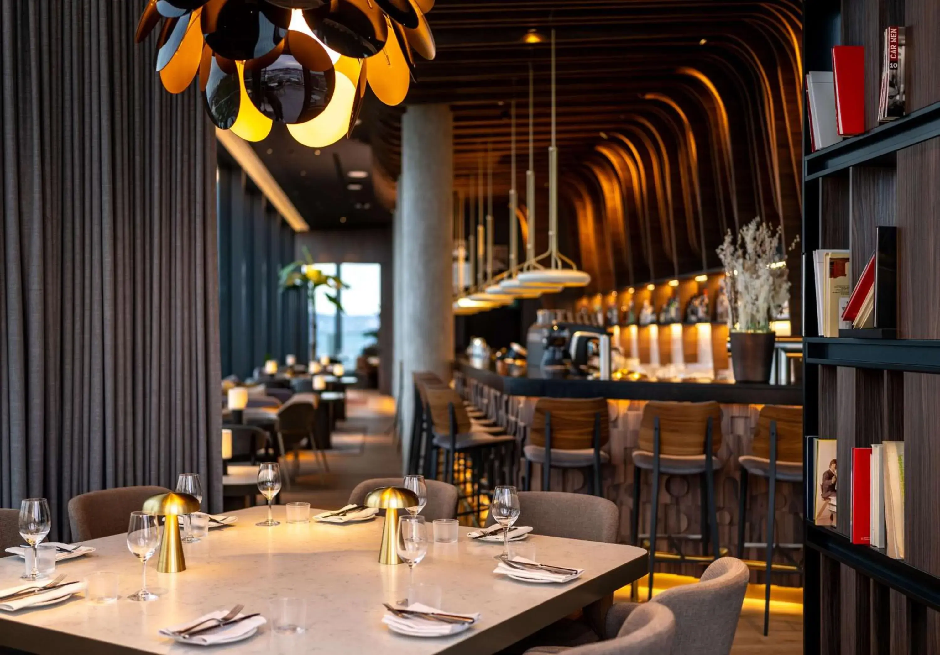 Lounge or bar in Radisson Blu Hotel at Porsche Design Tower Stuttgart Lounge or bar in Radisson Blu Hotel at Porsche Design Tower Stuttgart