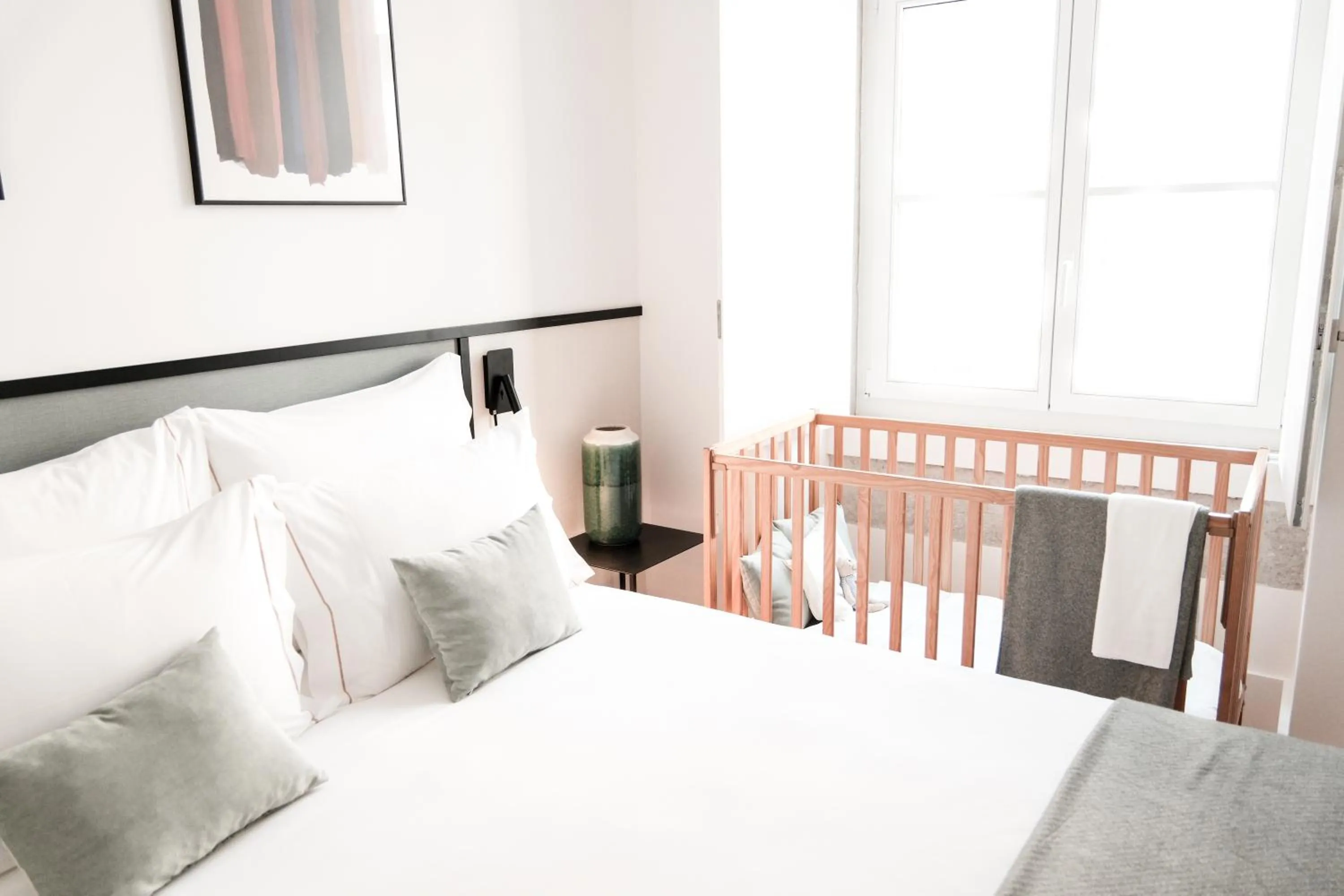 cot, Bed in The House on the Pink Street in Lisbon