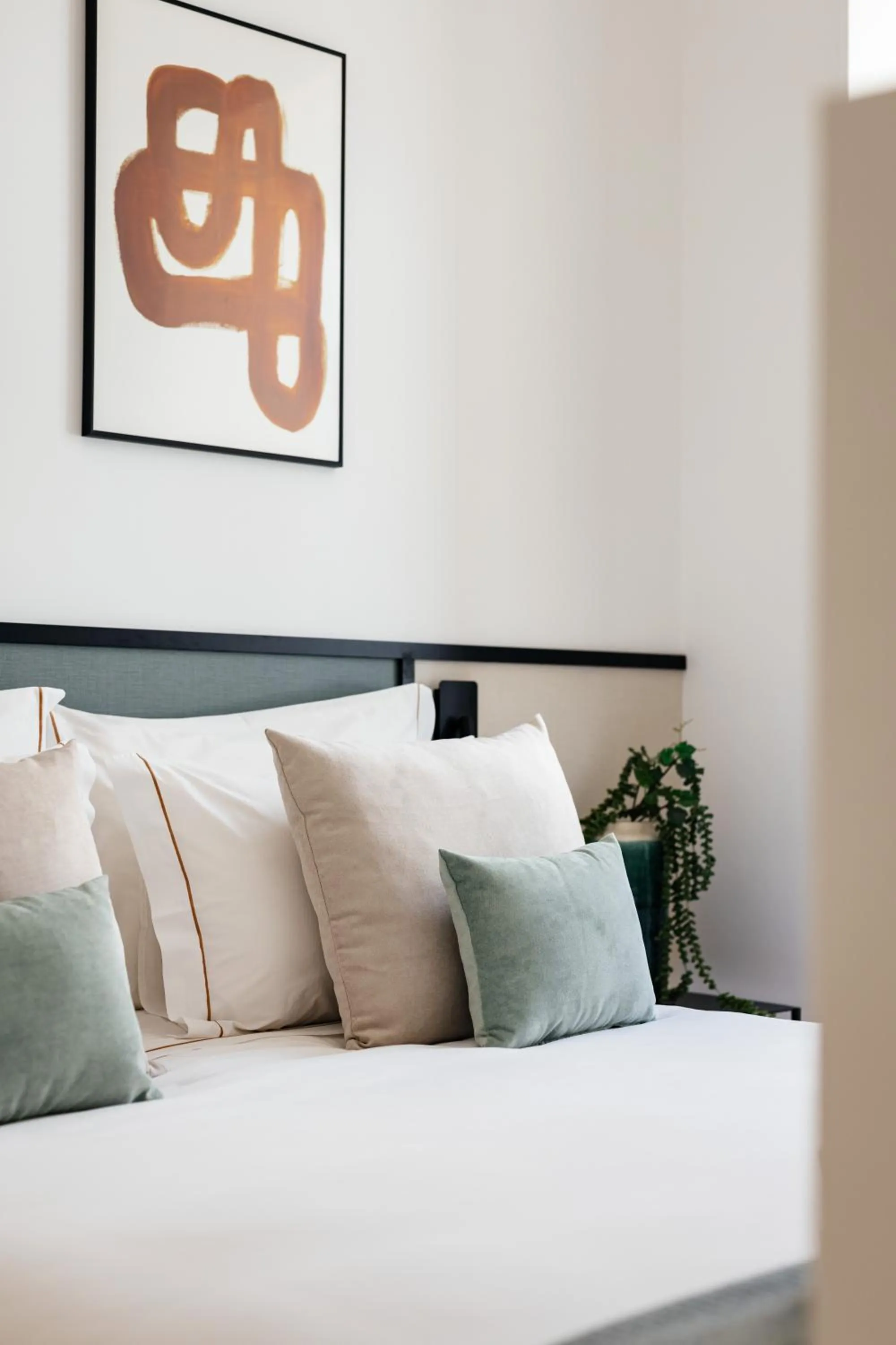 Bed in The House on the Pink Street in Lisbon