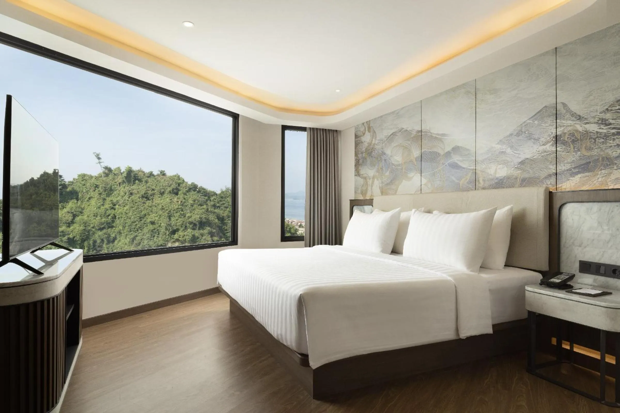 Bed in Hotel Santika Premiere Lampung