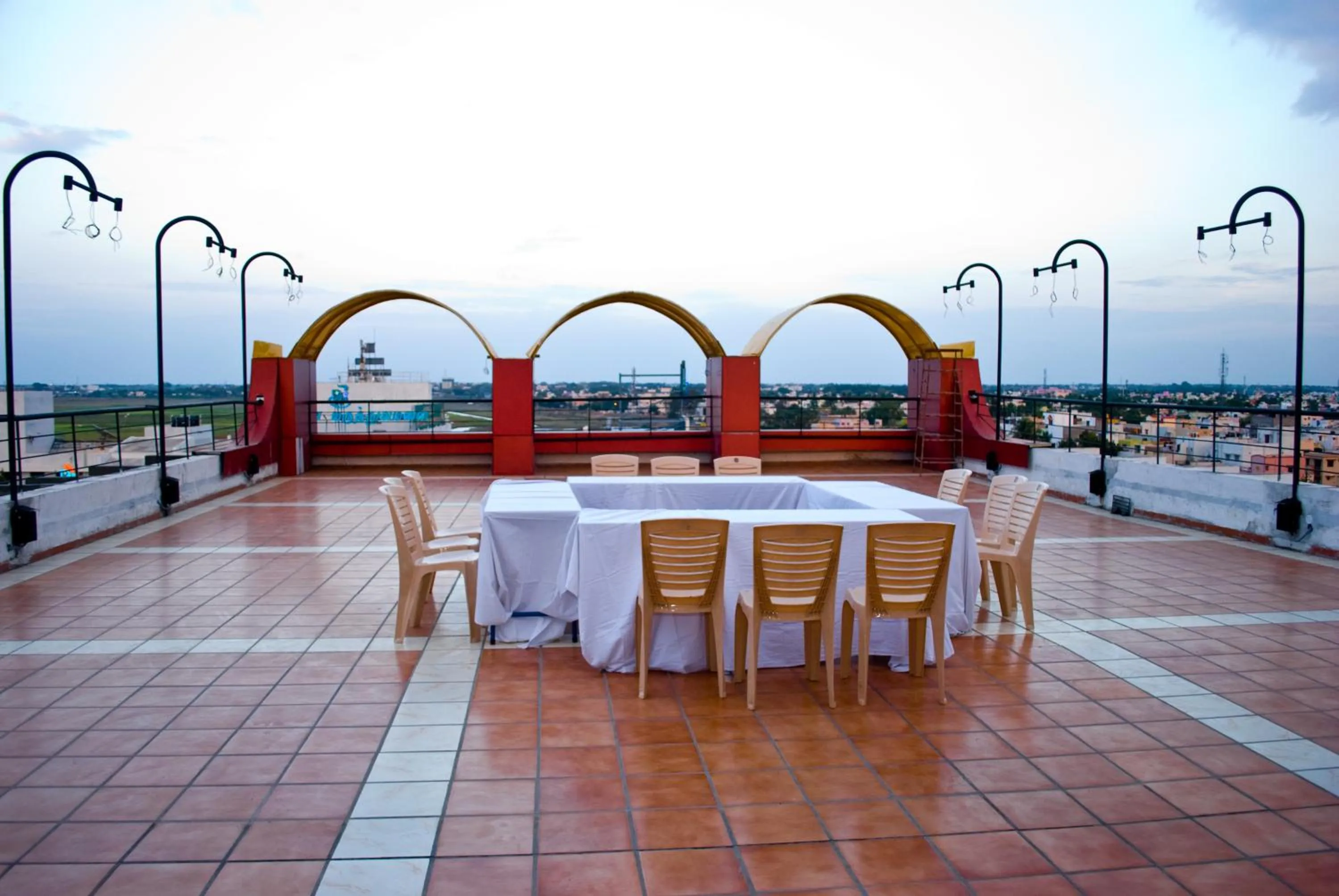 Balcony/Terrace, Restaurant/Places to Eat in Hotel Rajadhane Madurai
