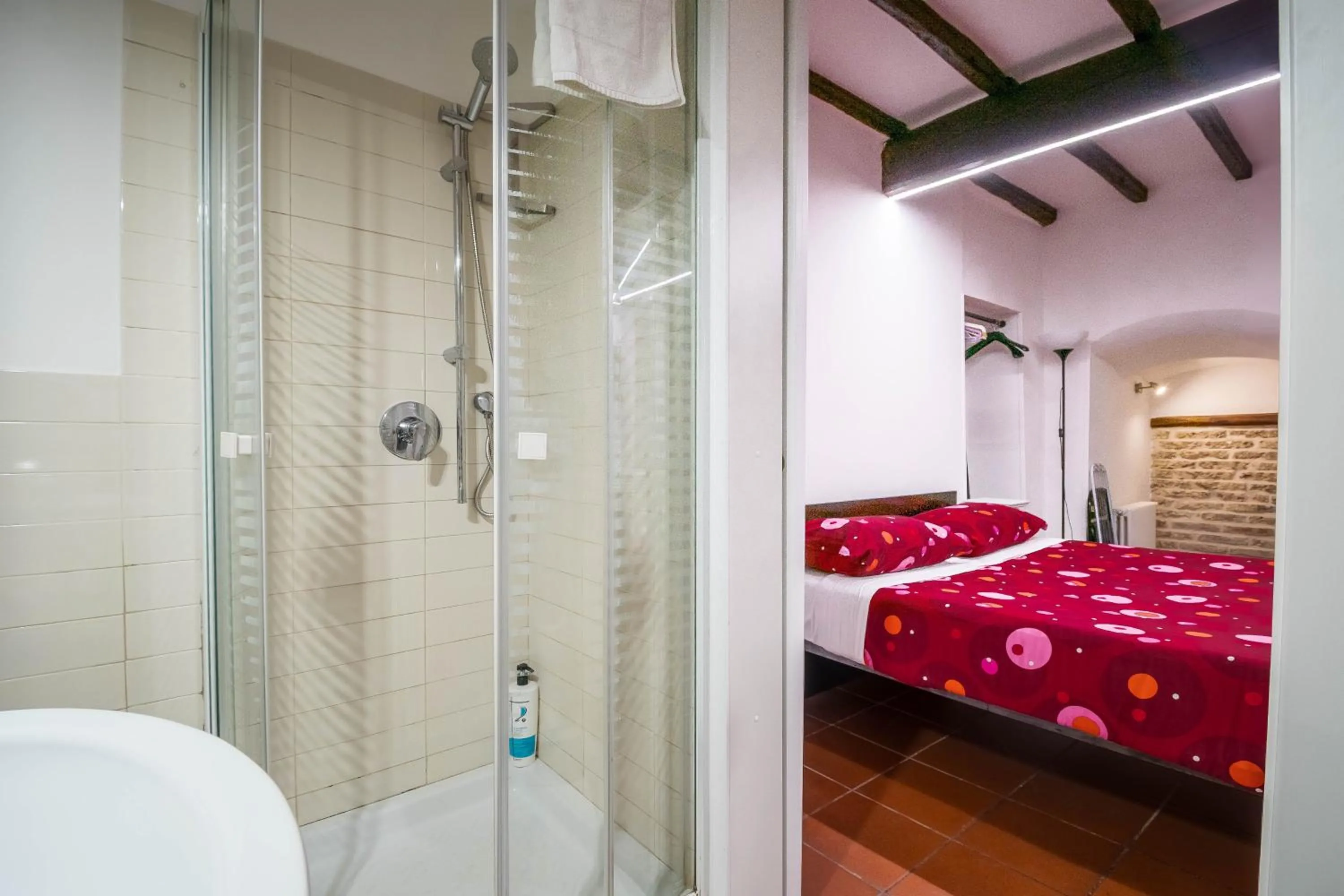 Shower, Bed in Apartment Gaia