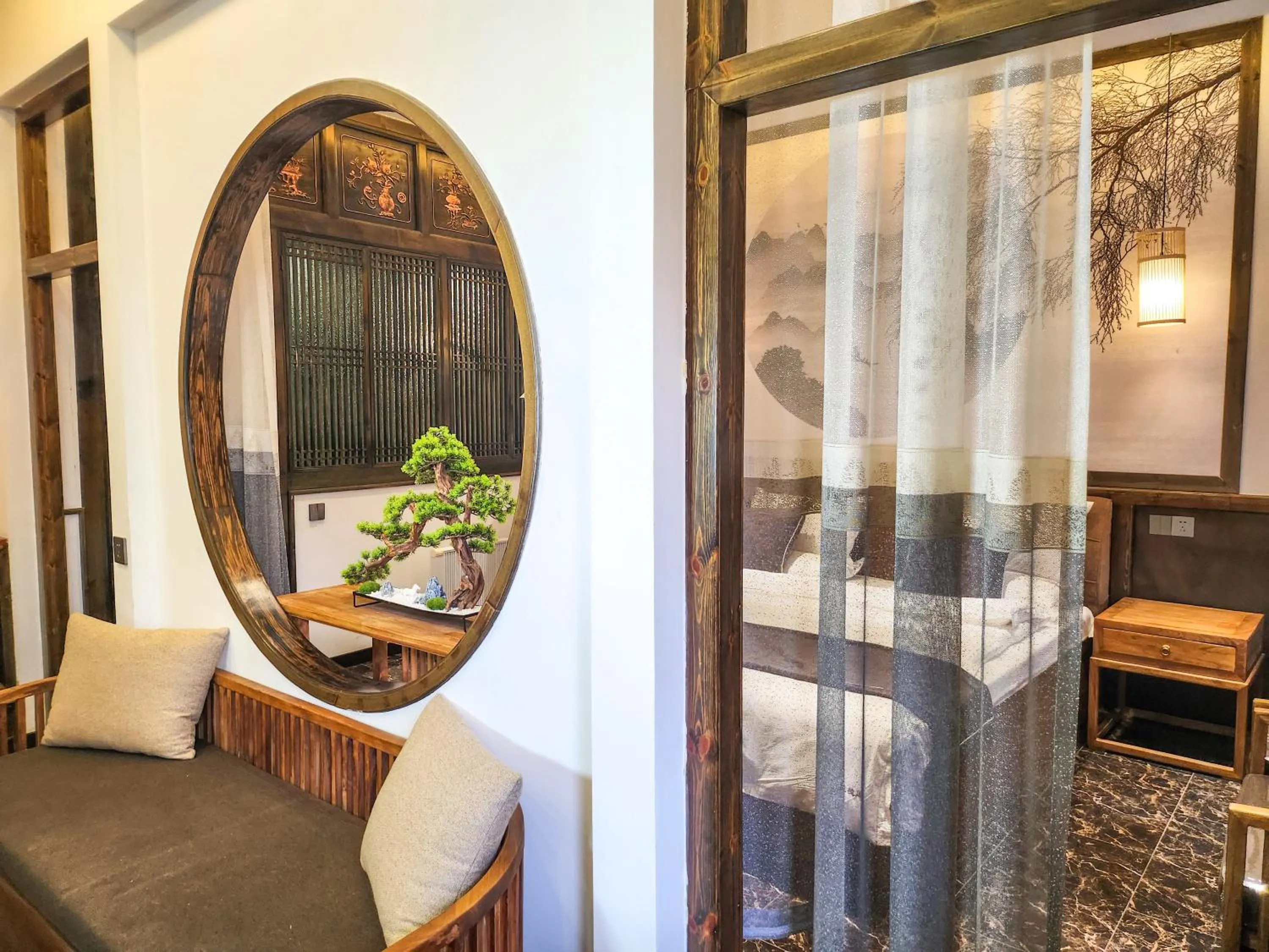 Bed in Pingyao Harmony Hotel