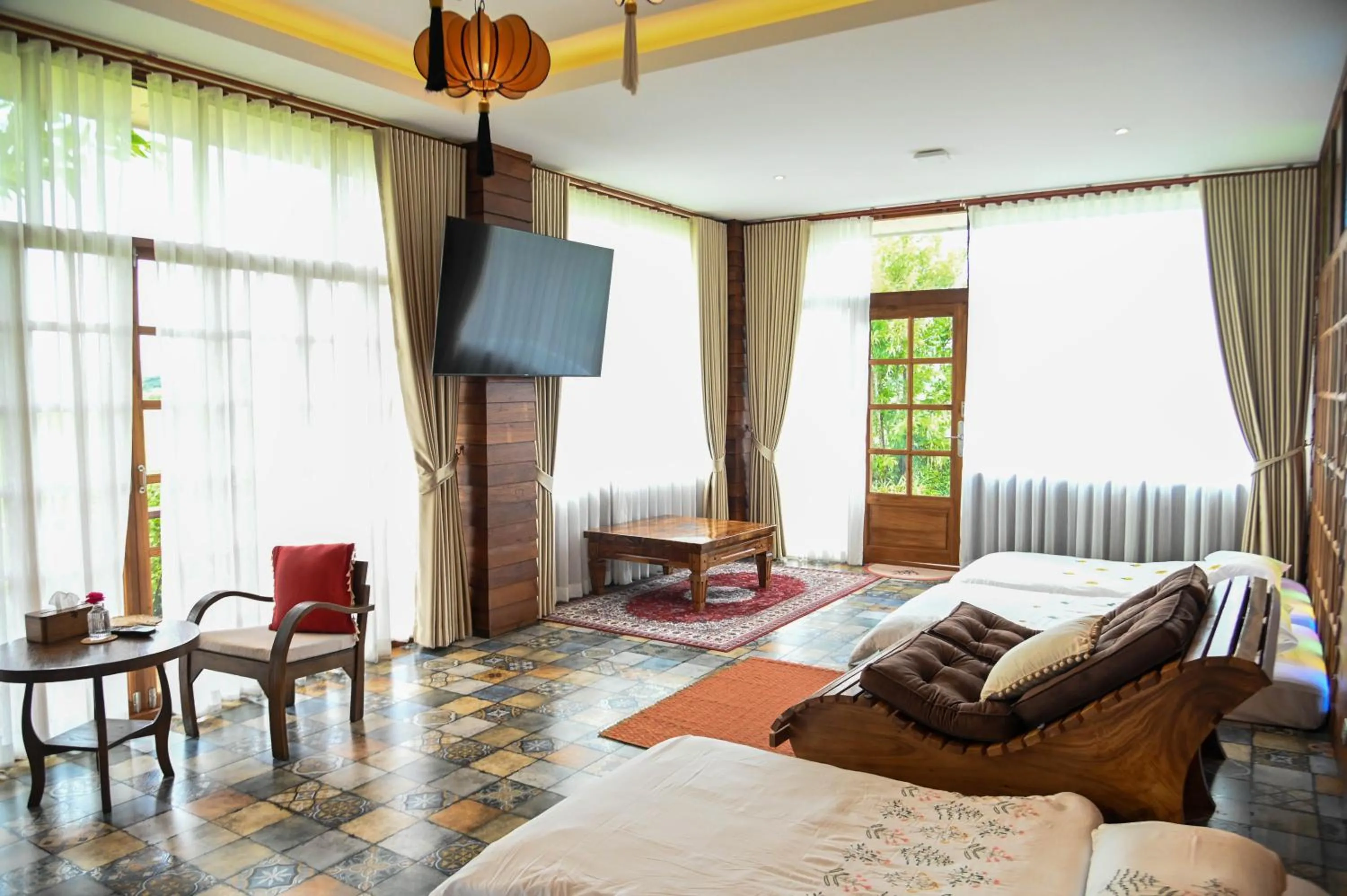 TV and multimedia, Bed in DooNa Resort แลภูดูนา
