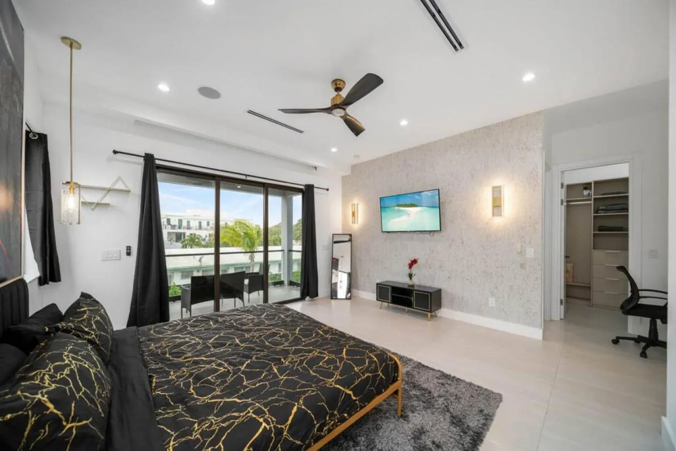 Bedroom, Bed in The Elements Home with 2 Pools