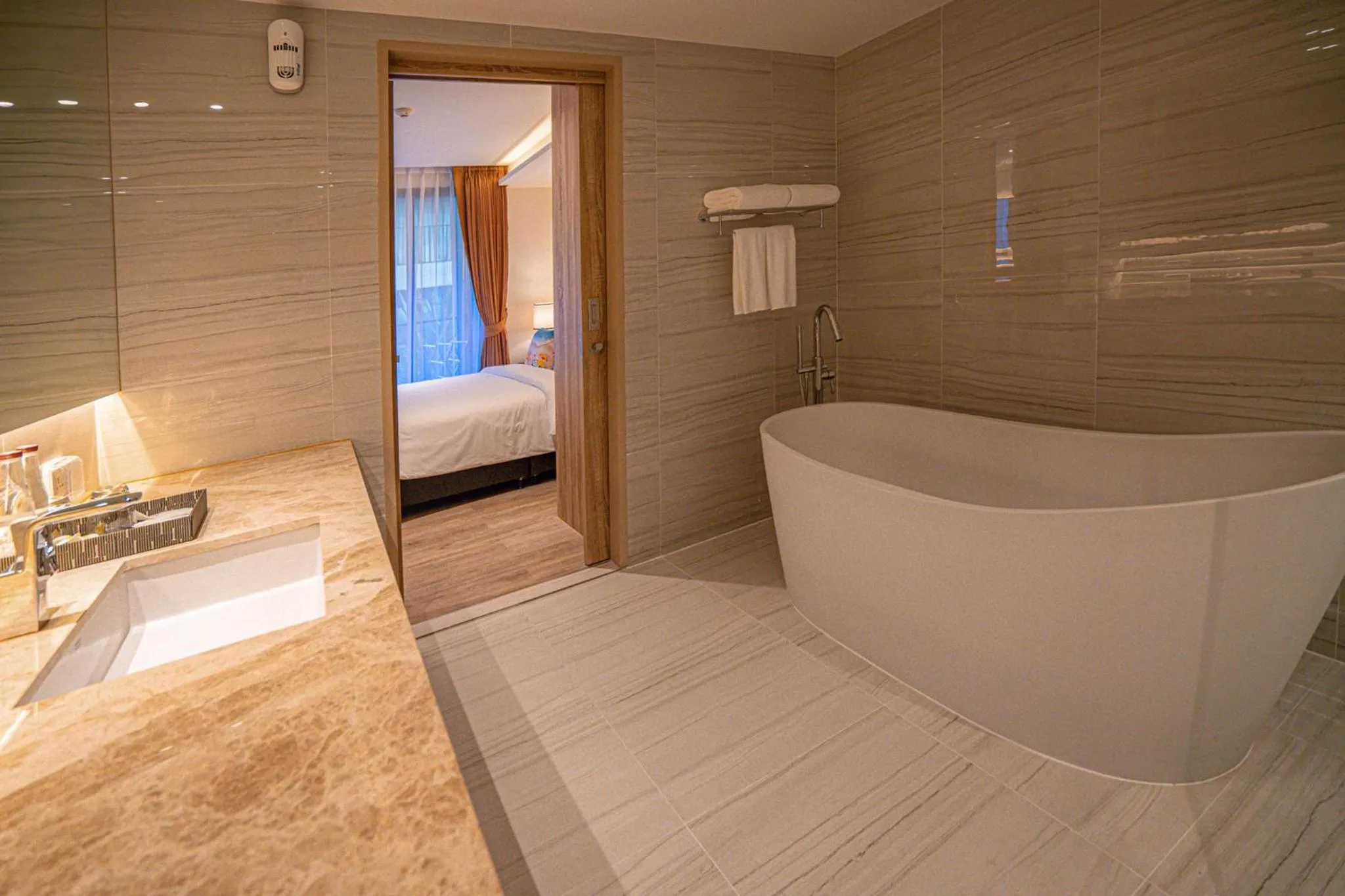 Bathroom, Bed in The Marin Phuket Kamala Beach