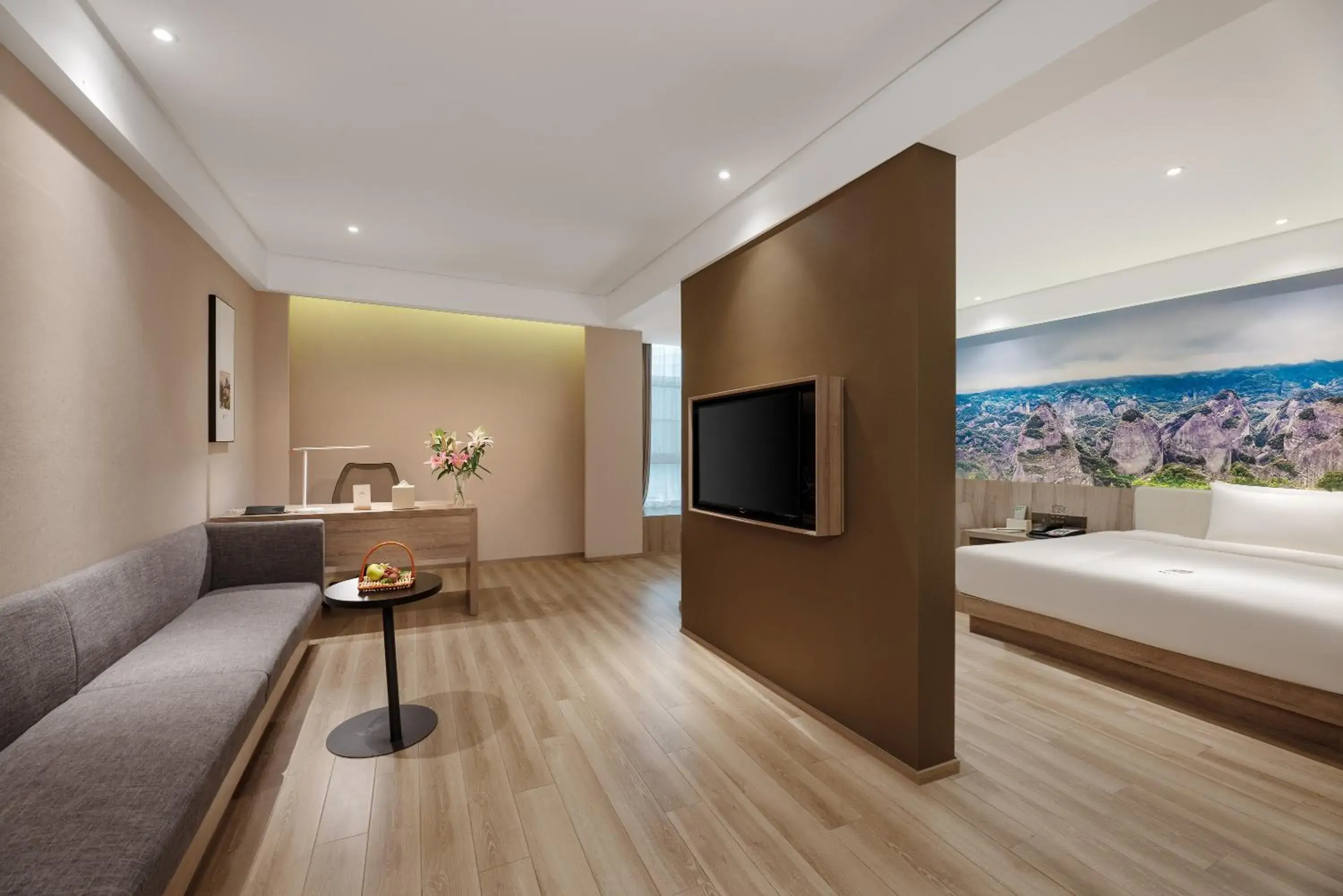 Bed in Atour Hotel Nanning Nanhu Subway Station Bed in Atour Hotel Nanning Nanhu Subway Station