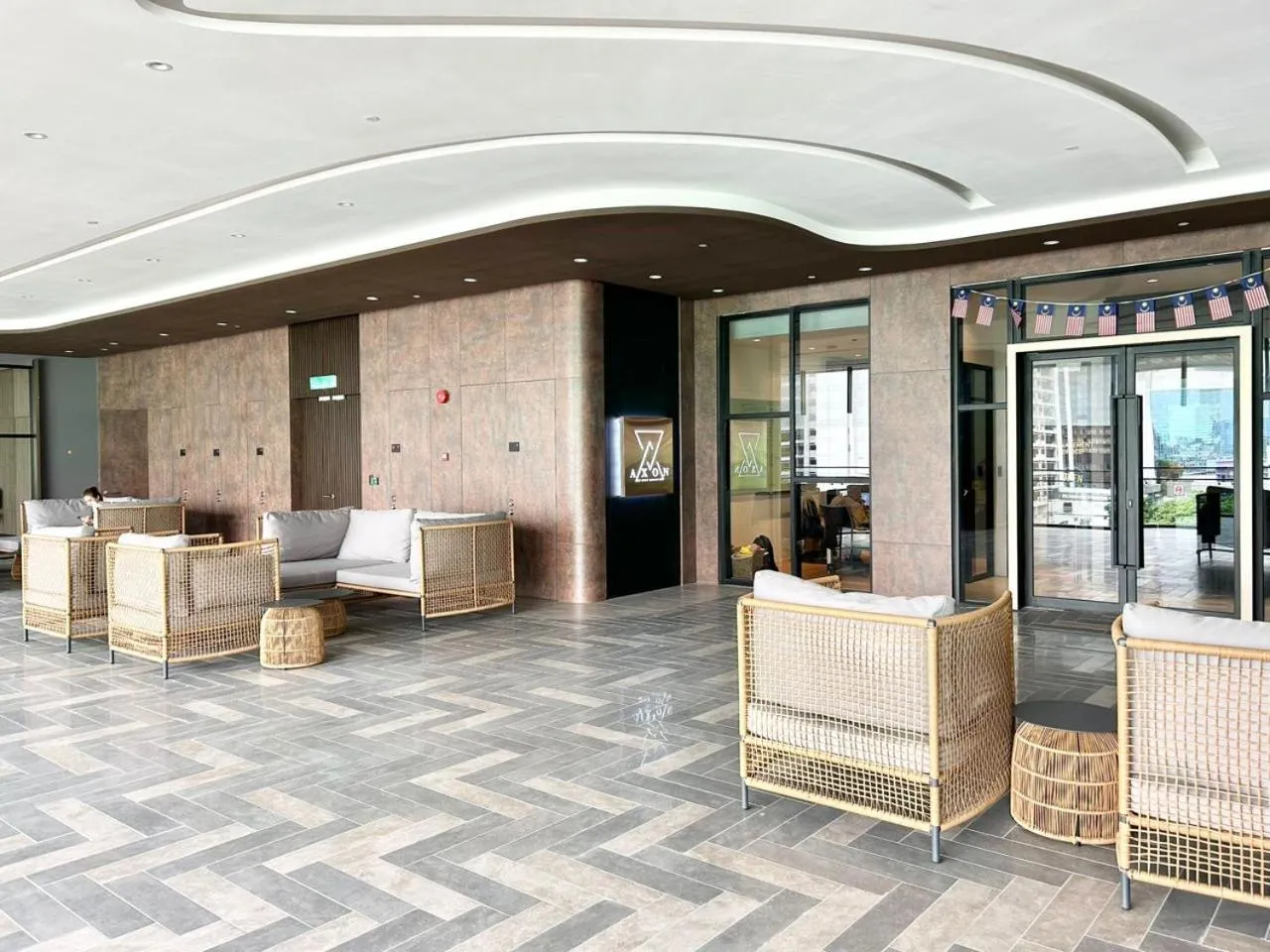 Seating area in Axon Residence at Pavilion KLCC KL Tower view by KIMIRO