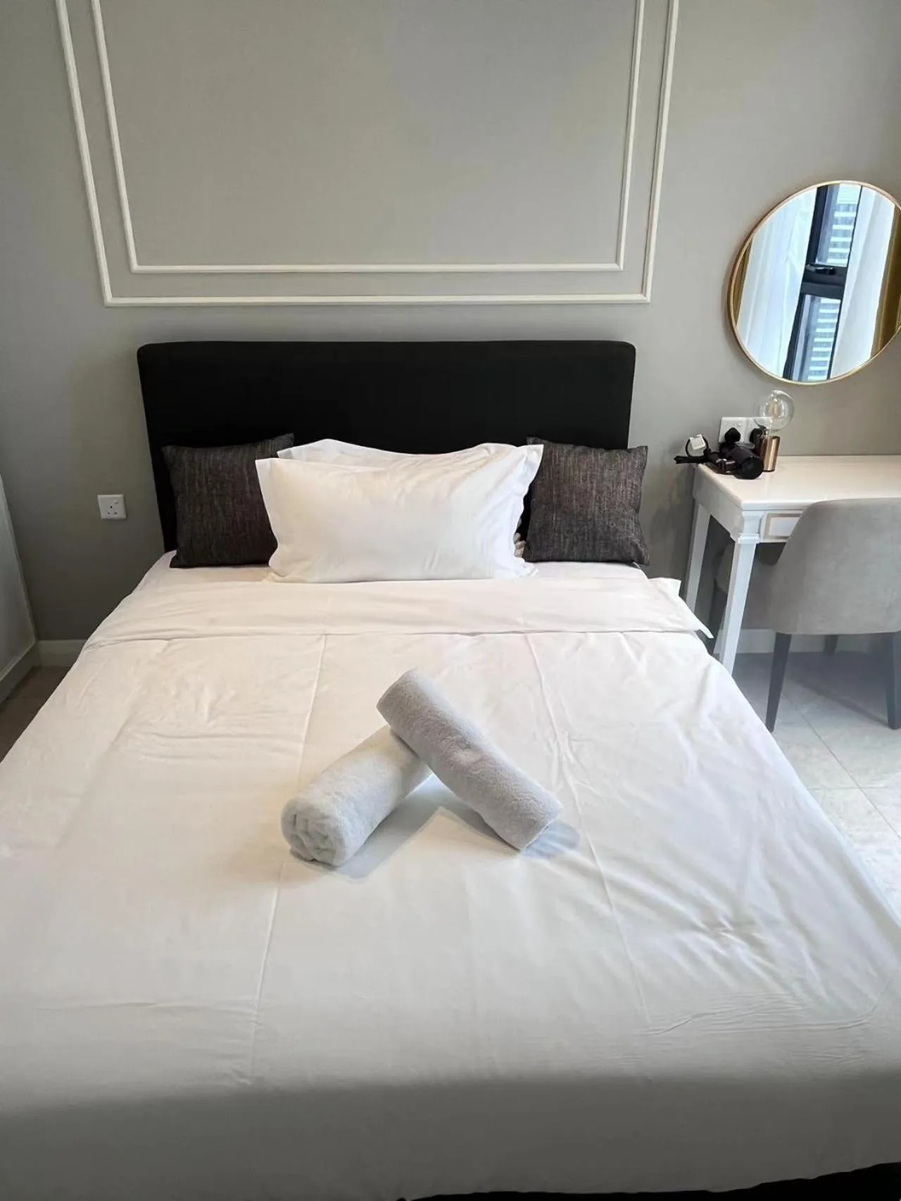 Bedroom, Bed in Axon Residence at Pavilion KLCC KL Tower view by KIMIRO