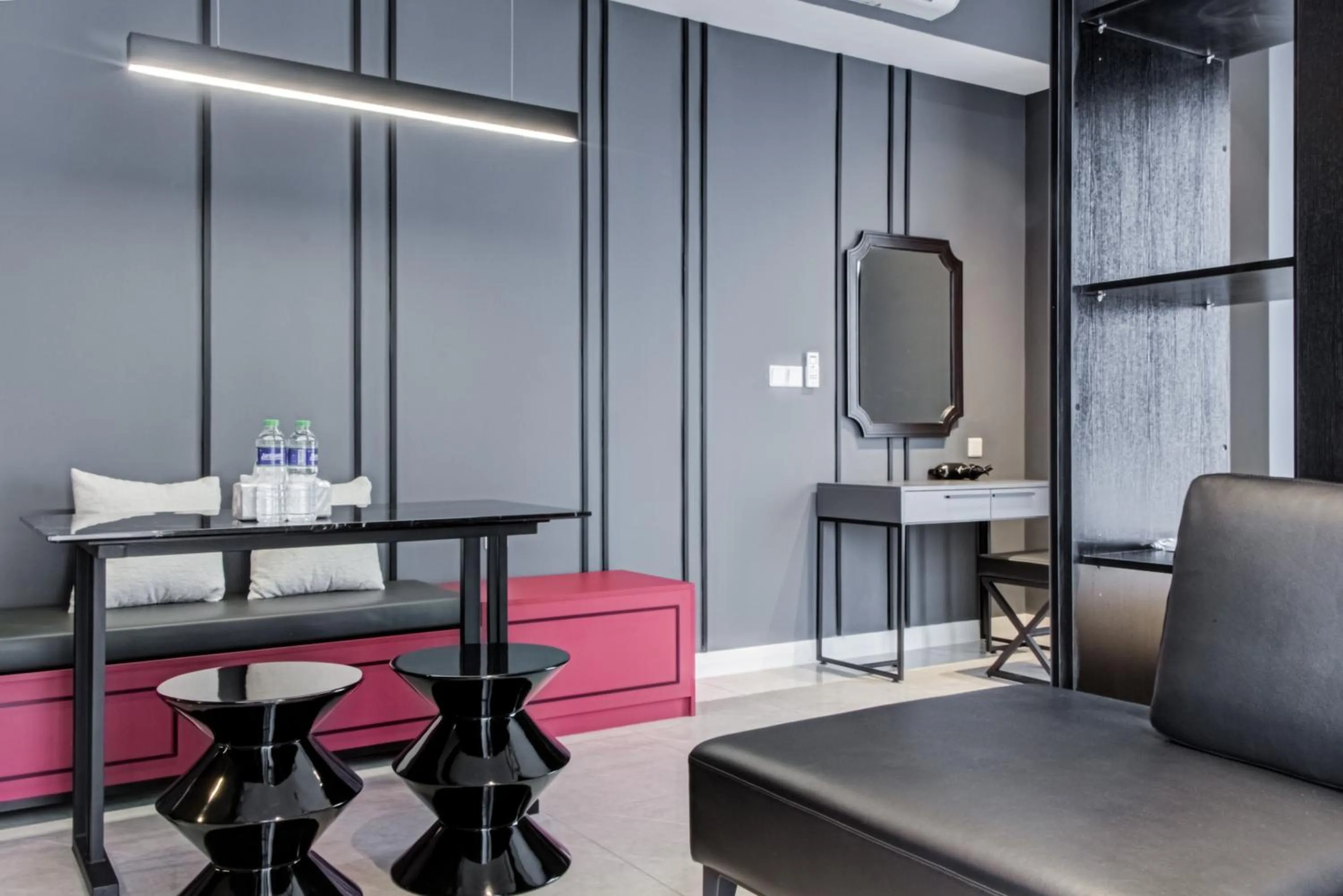 Living room in Axon Residence at Pavilion KLCC KL Tower view by KIMIRO