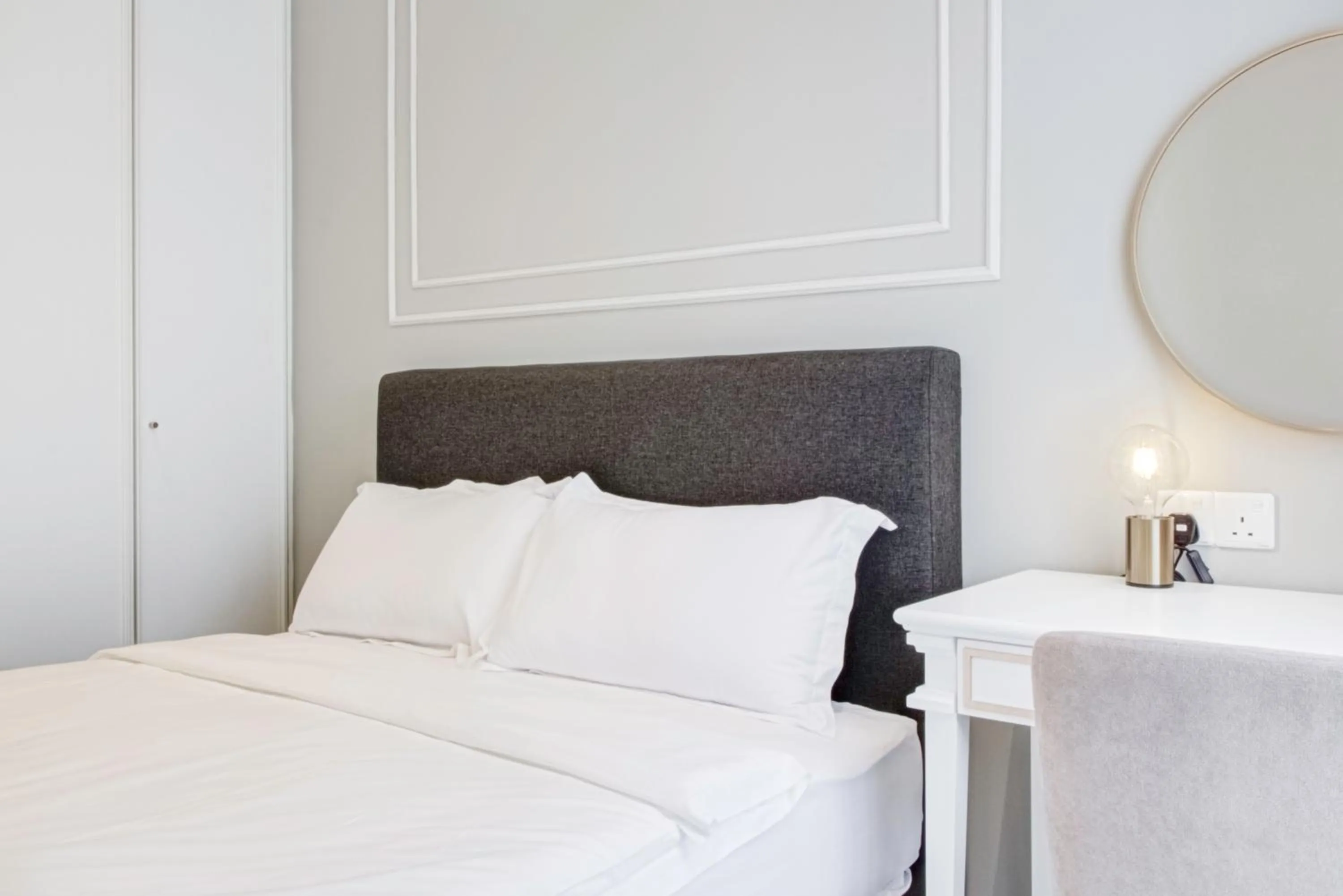 Bed in Axon Residence at Pavilion KLCC KL Tower view by KIMIRO