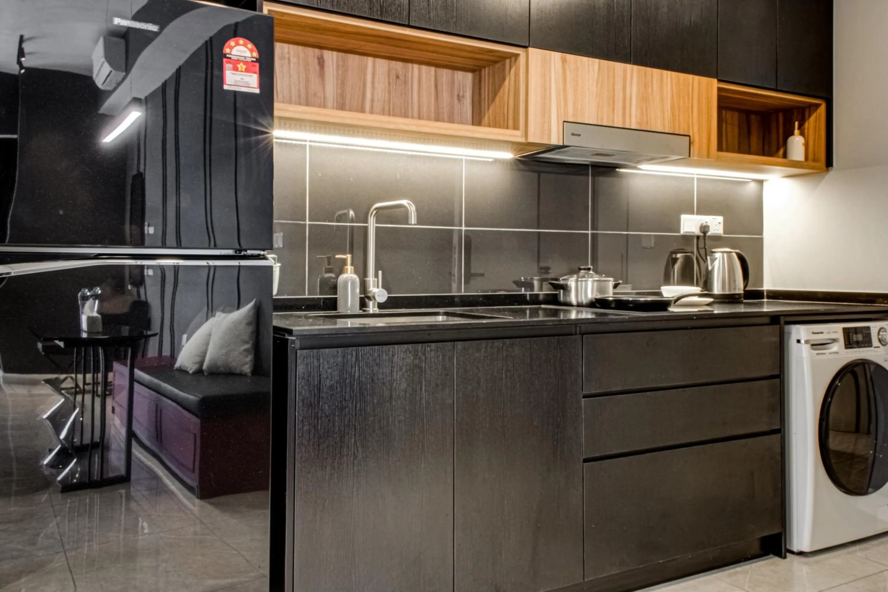 Kitchen or kitchenette in Axon Residence at Pavilion KLCC KL Tower view by KIMIRO