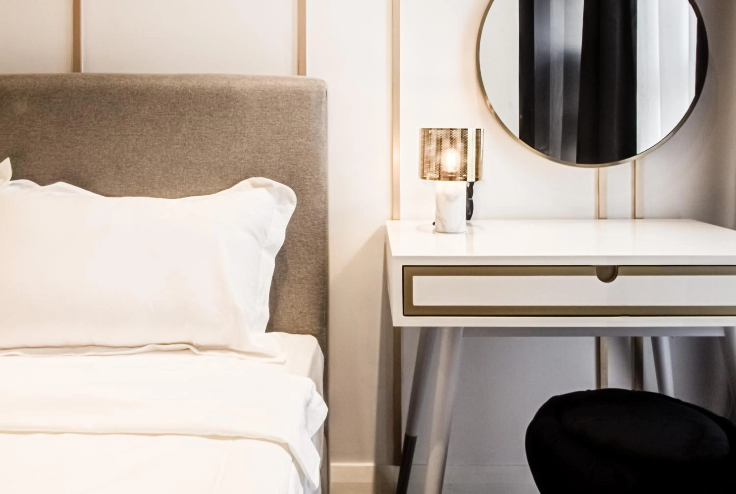 Bedroom in Axon Residence at Pavilion KLCC KL Tower view by KIMIRO