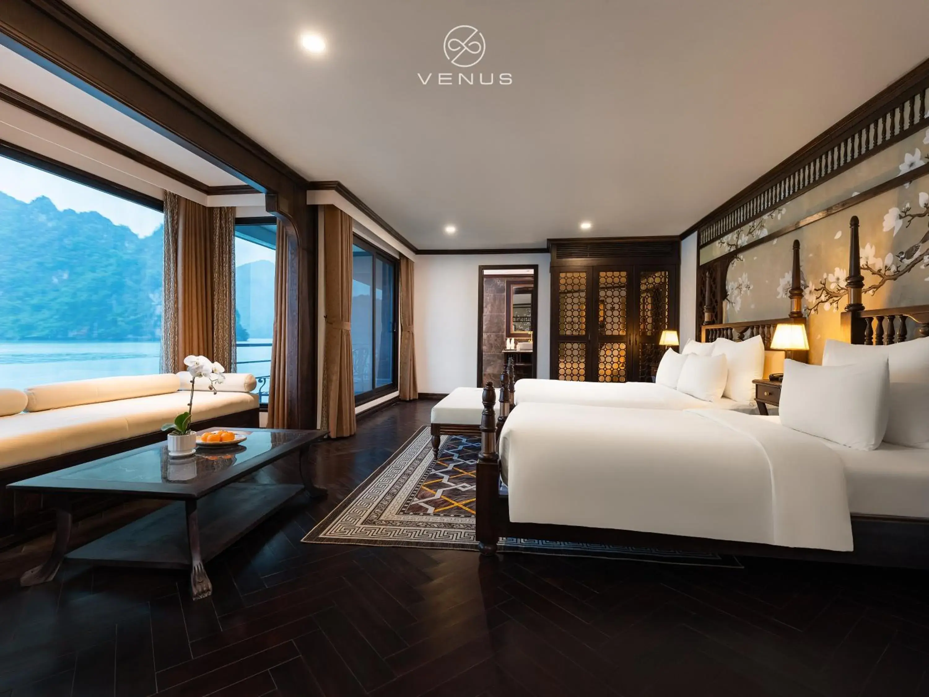 Bed in Venus Cruises Halong Bay by Venus Group Bed in Venus Cruises Halong Bay by Venus Group