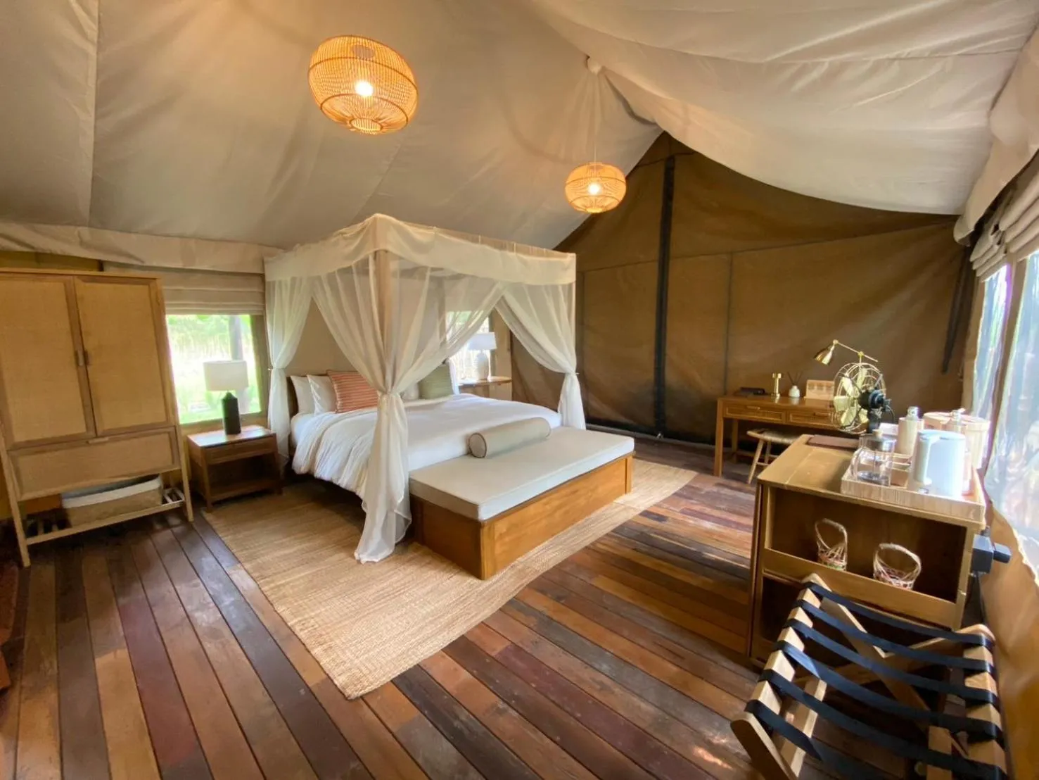 Bed in Tantawan Tented Camp by Dusit, Chiang Rai