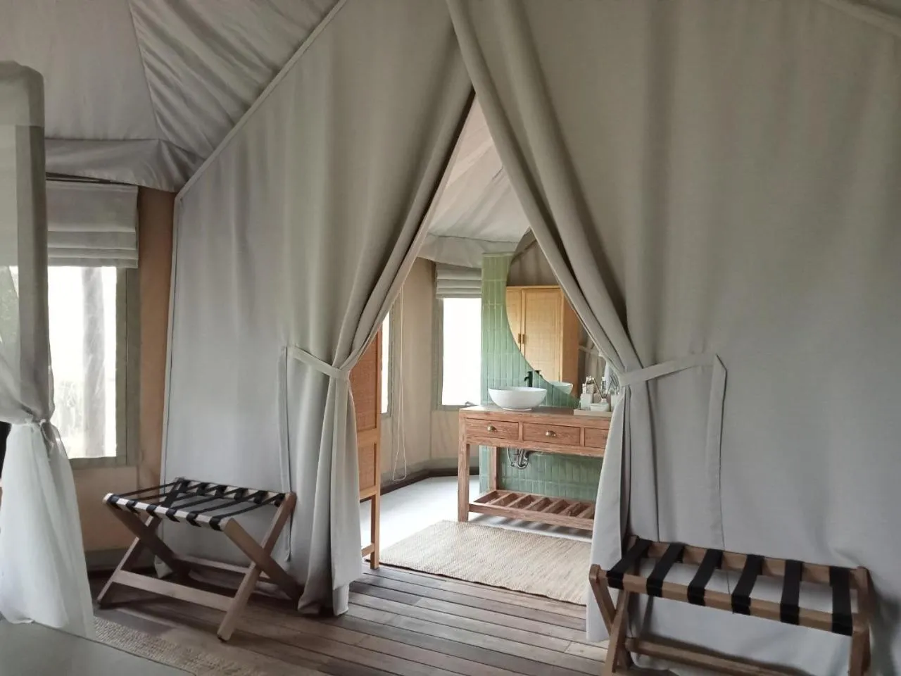 Bed in Tantawan Tented Camp by Dusit, Chiang Rai