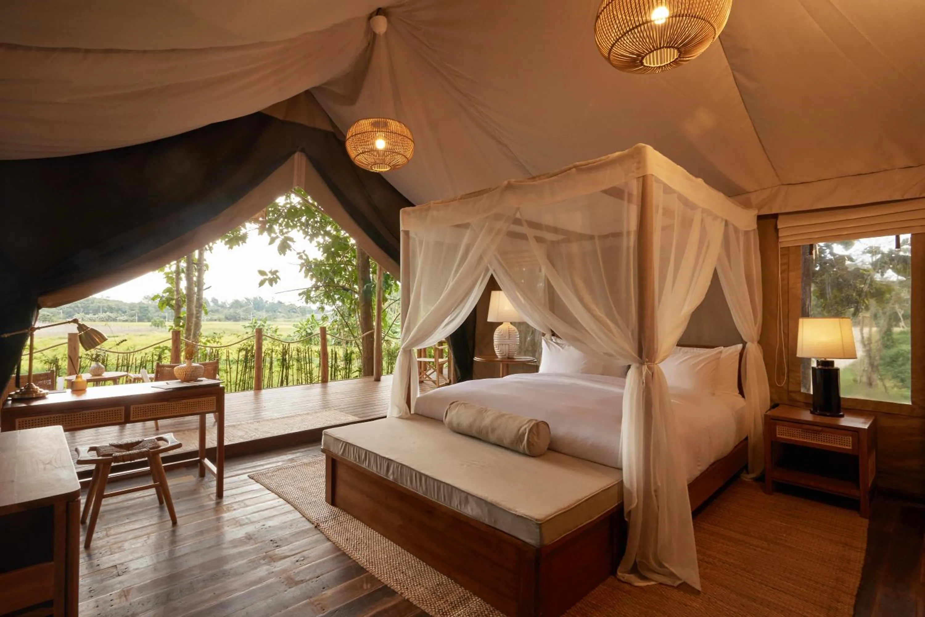 View (from property/room), Bed in Tantawan Tented Camp by Dusit, Chiang Rai