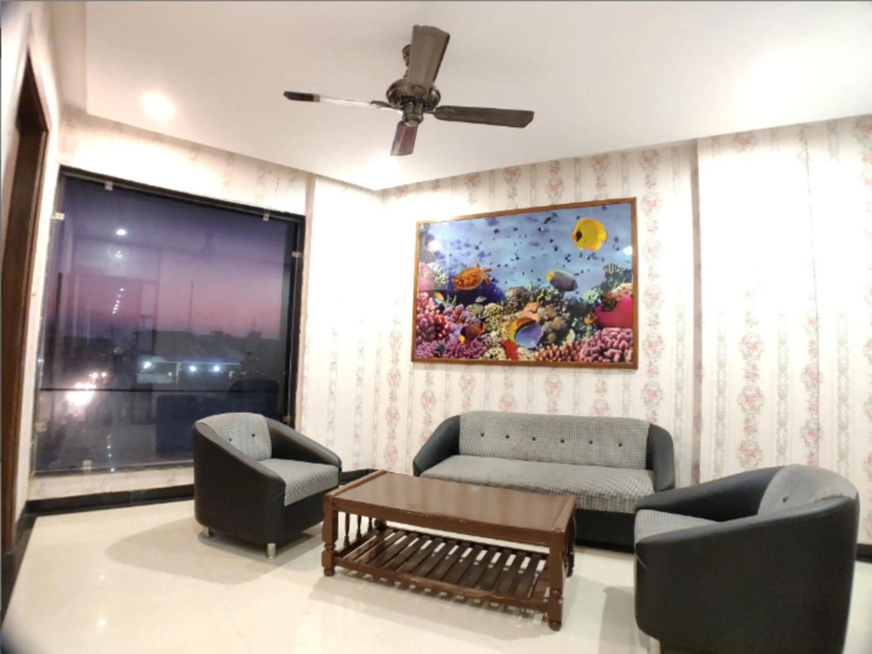 Seating area in Hotel Badrika Inn